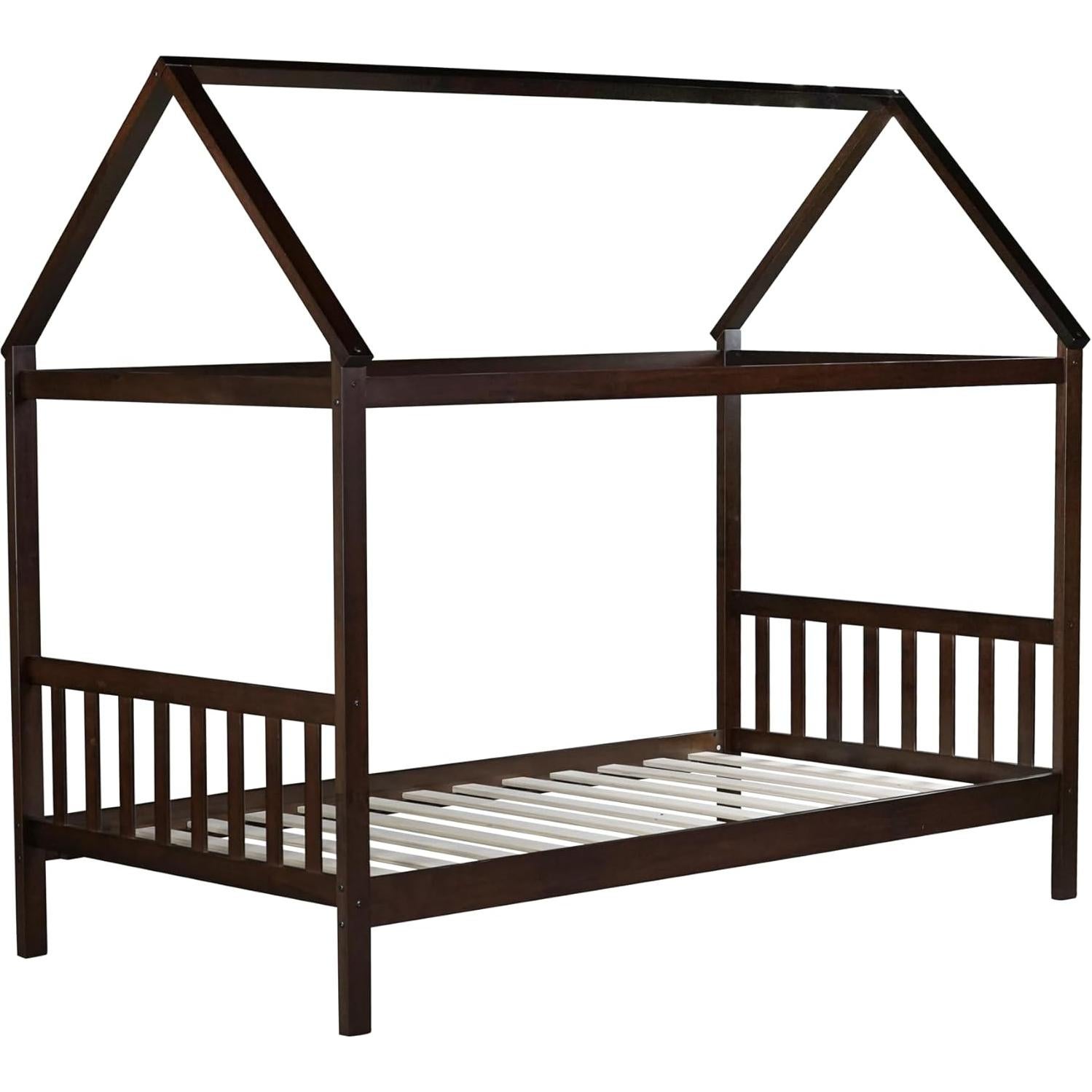 Cama Casa Twin Bellemave para Niños de Madera Espresso