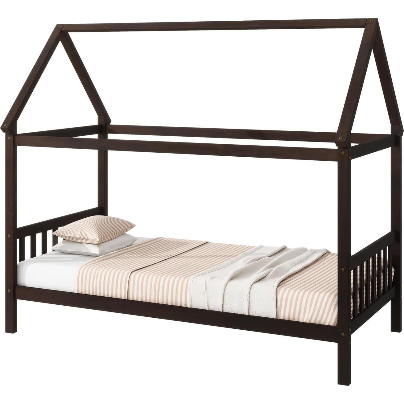 Cama Casa Twin Bellemave para Niños de Madera Espresso