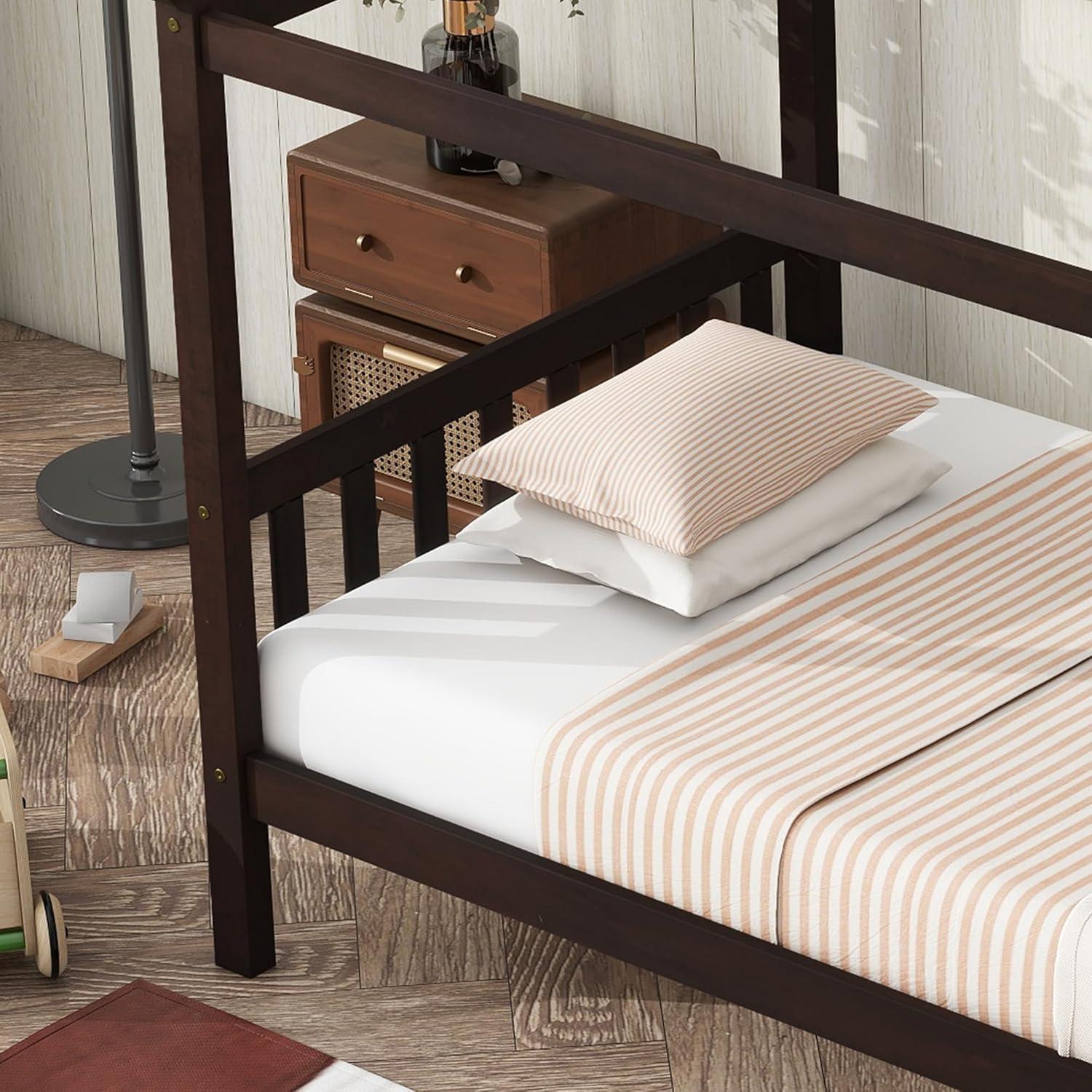Cama Casa Twin Bellemave para Niños de Madera Espresso