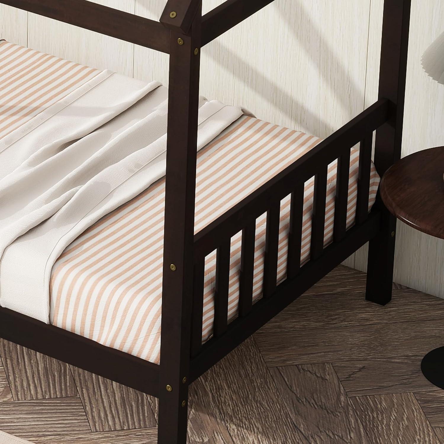 Cama Casa Twin Bellemave para Niños de Madera Espresso