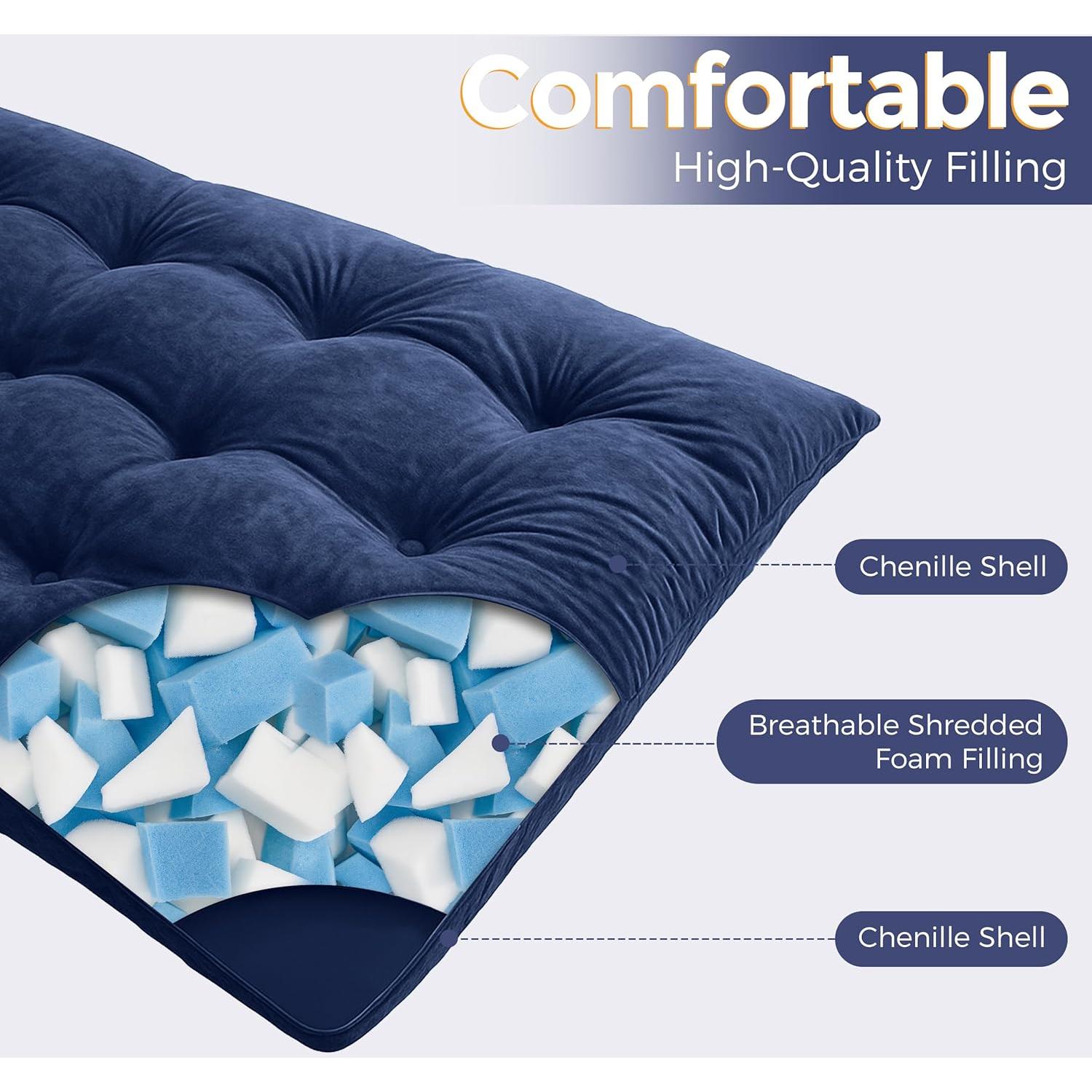 Colchón Futón Plegable MAXYOYO Completo 15.24 cm Azul Marino