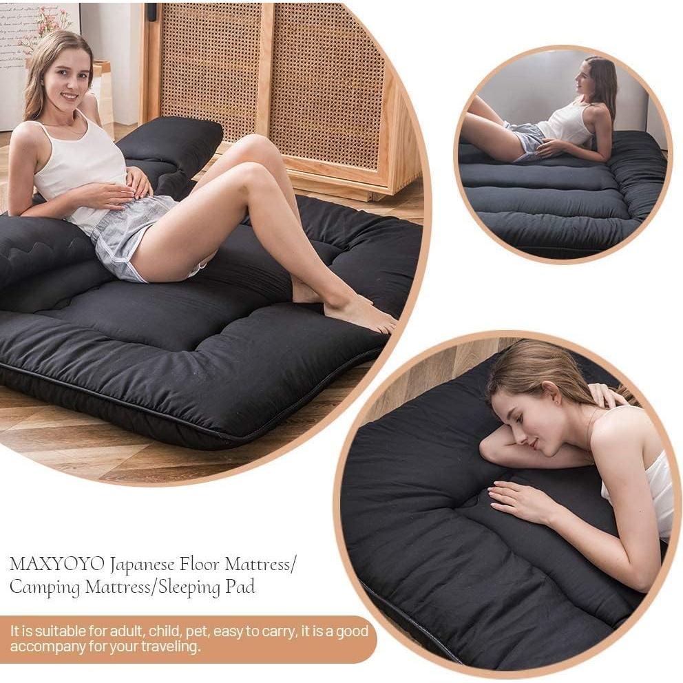Colchón Futón Japonés MAXYOYO Reina 10 cm Negro Plegable
