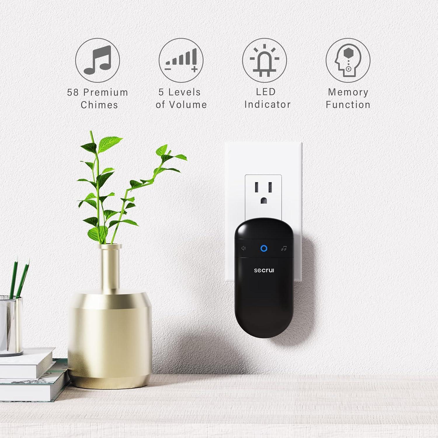 Timbre Inalámbrico SECRUI 2 Receptores 1 Botón 120dB