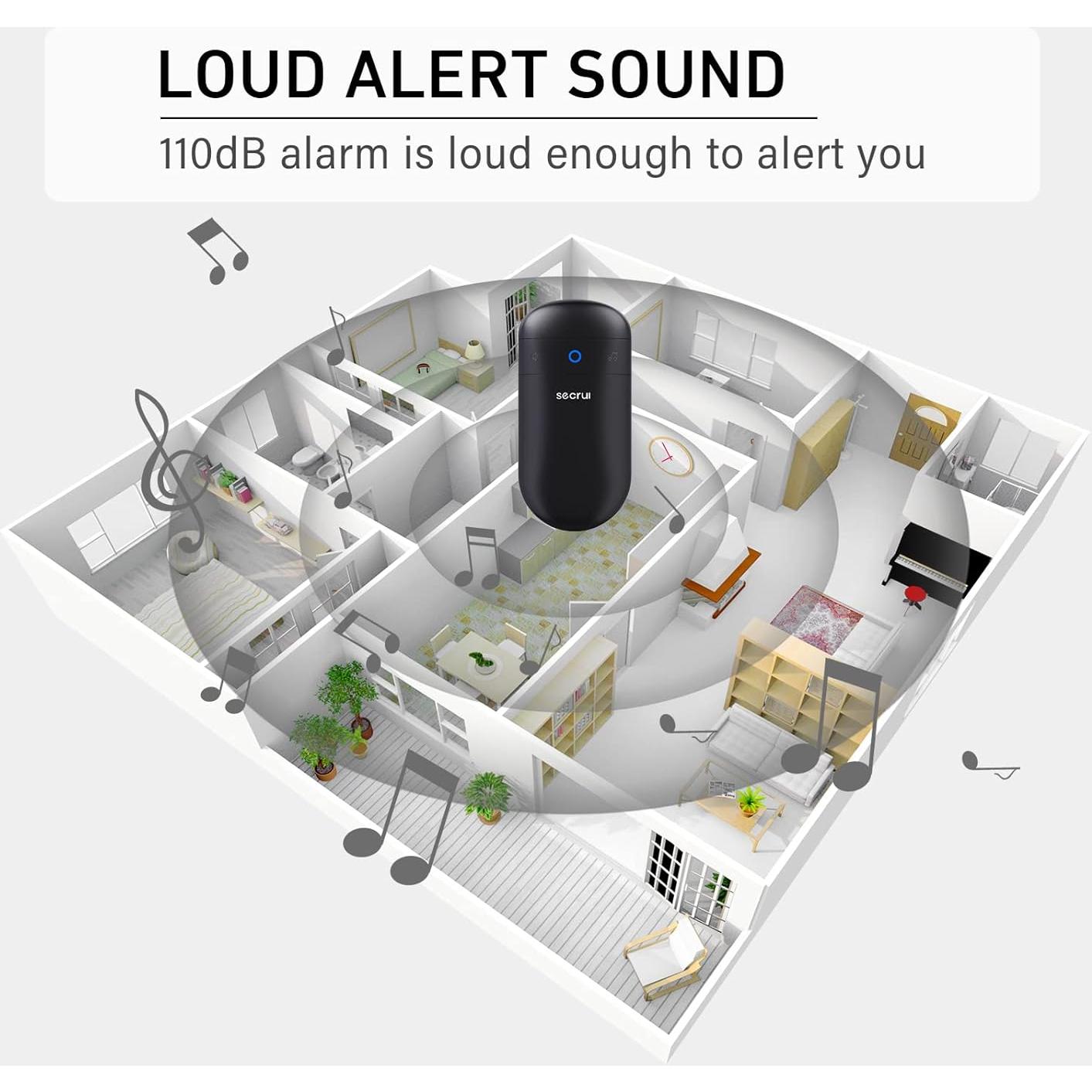 Timbre Inalámbrico SECRUI 2 Receptores 1 Botón 120dB