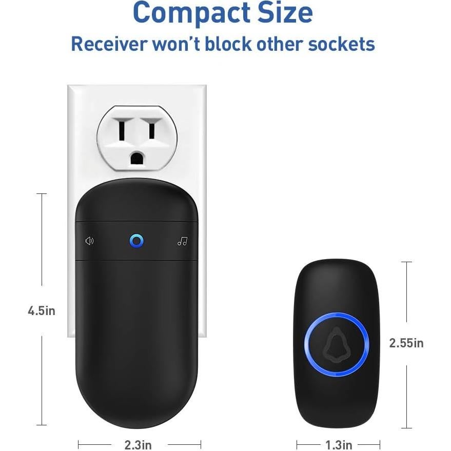 Timbre Inalámbrico SECRUI 2 Receptores 1 Botón 120dB