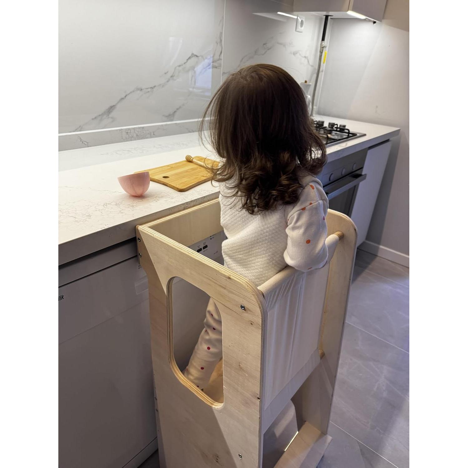 Torre de Aprendizaje Montessori Ajustable - Madera de Álamo - 90 cm