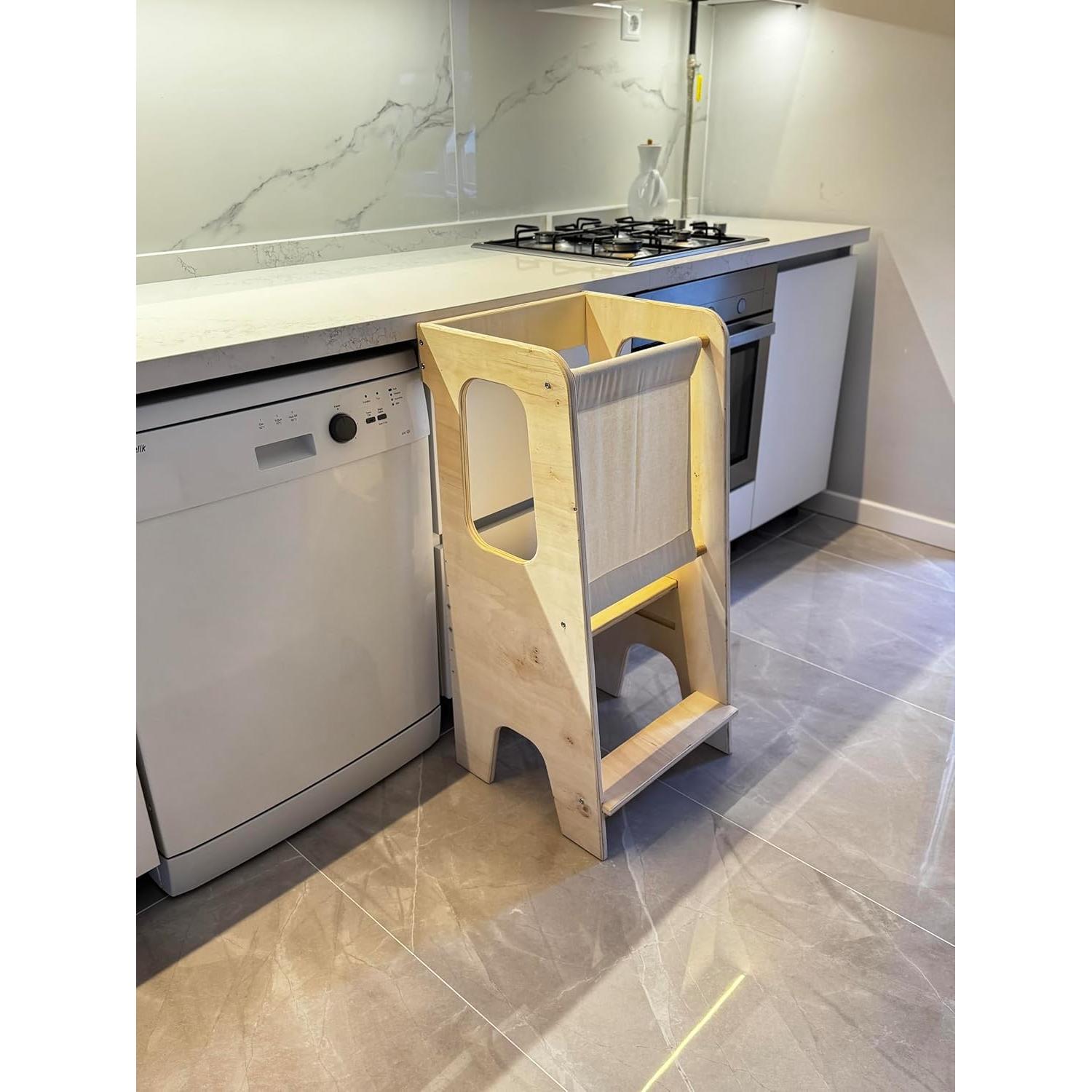 Torre de Aprendizaje Montessori Ajustable - Madera de Álamo - 90 cm