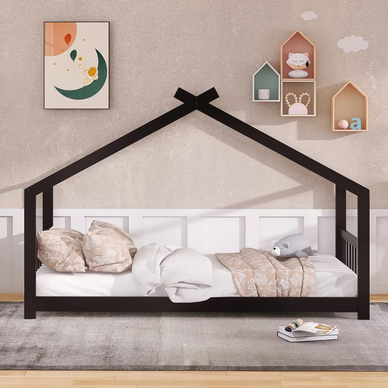 Cama Casa Twin Harper & Bright Designs Madera Espresso