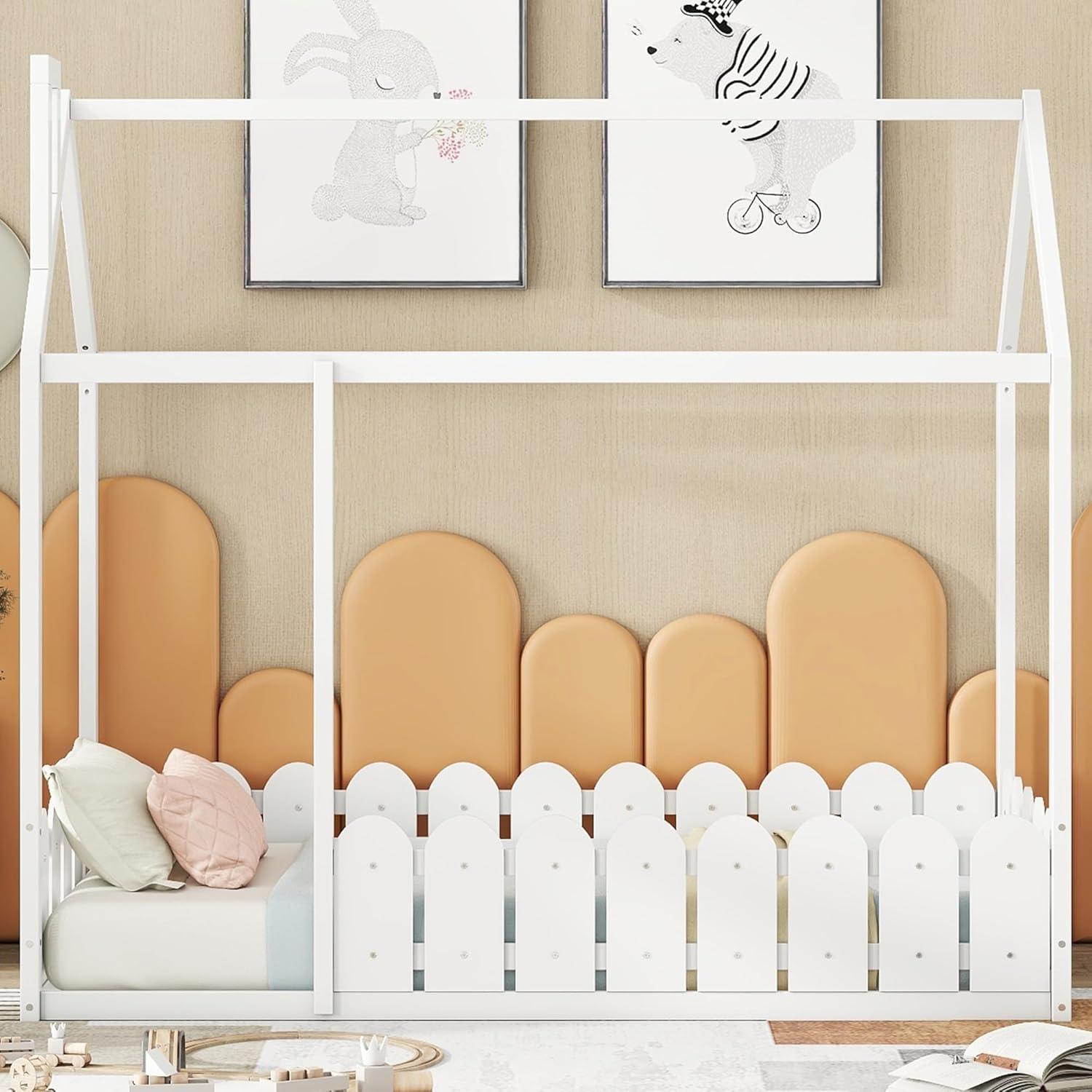 Cama Montessori Individual Bellemave con Barandilla y Techo