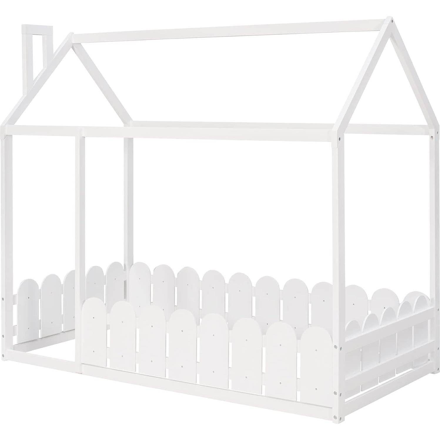 Cama Montessori Individual Bellemave con Barandilla y Techo