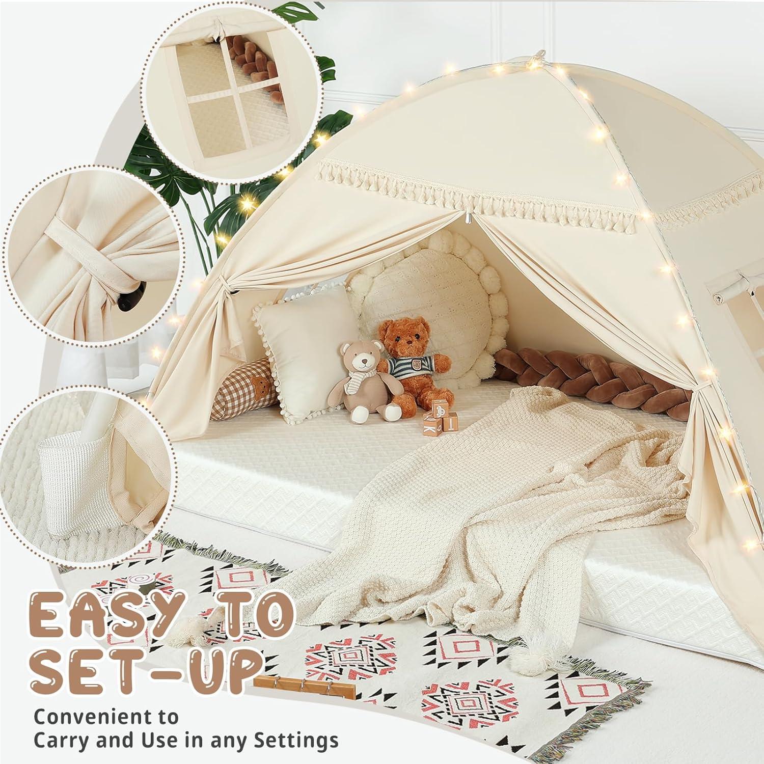 Carpa de Cama para Niños Sumbababy 197.6x101.1 cm Beige