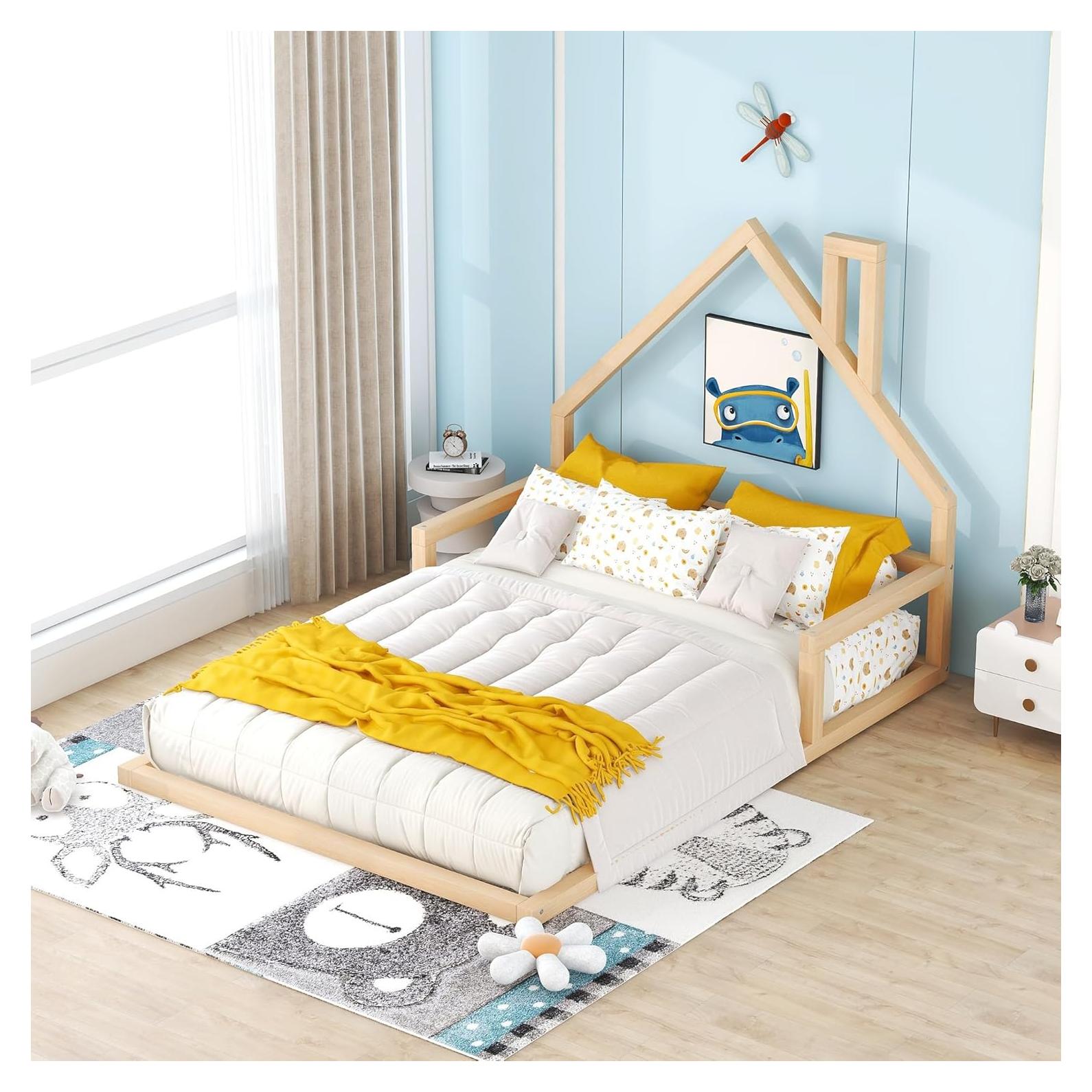 Cama Montessori Completa Harper & Bright con Cabecera Casa Natural