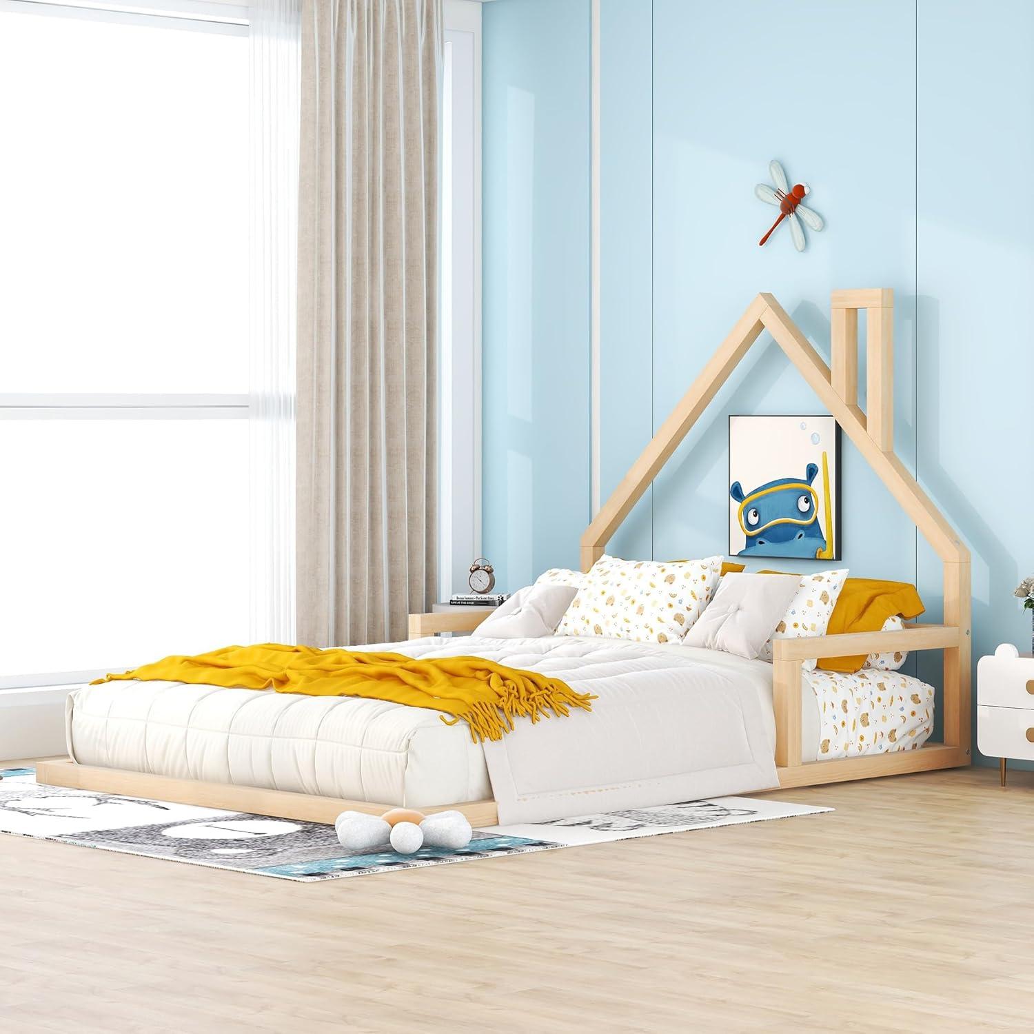 Cama Montessori Completa Harper & Bright con Cabecera Casa Natural