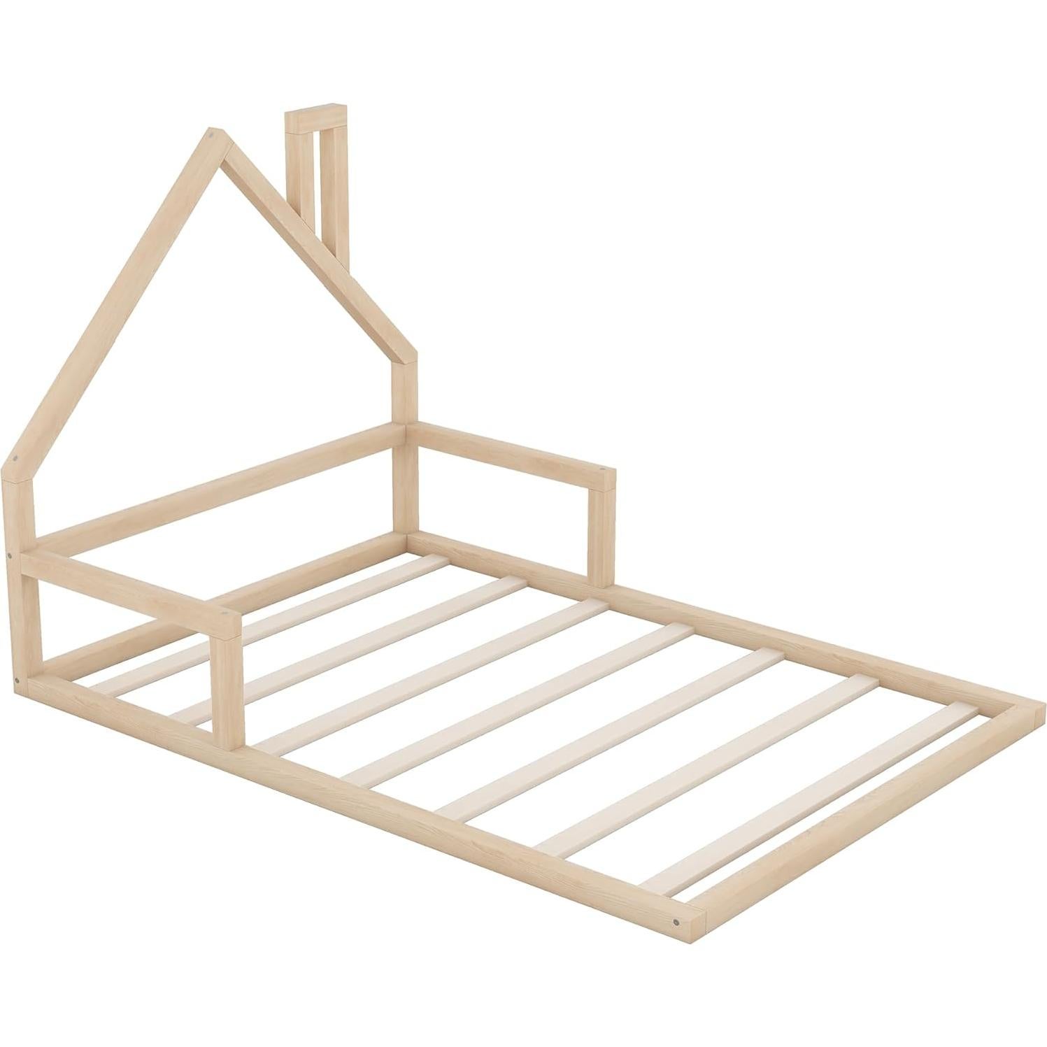 Cama Montessori Completa Harper & Bright con Cabecera Casa Natural