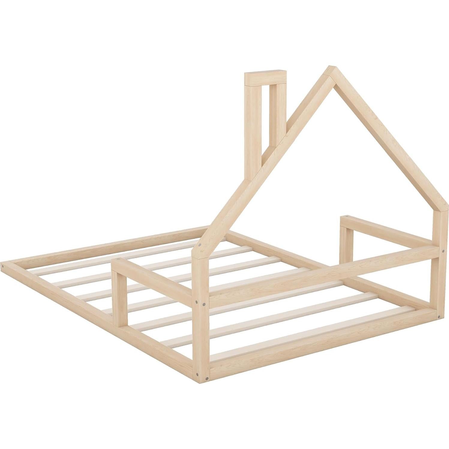 Cama Montessori Completa Harper & Bright con Cabecera Casa Natural