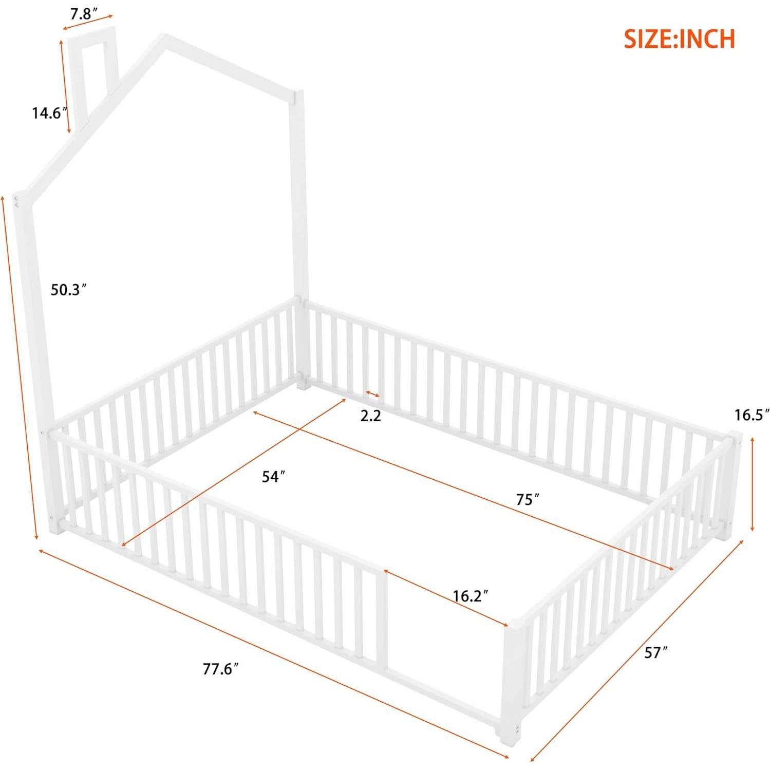 Cama Montessori Completa Bellemave con Barandilla y Chimenea