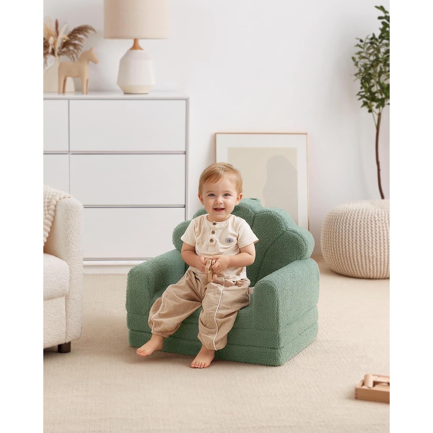 Sofá Infantil Blissful Diary Verde 2 en 1 Convertible Reclinable