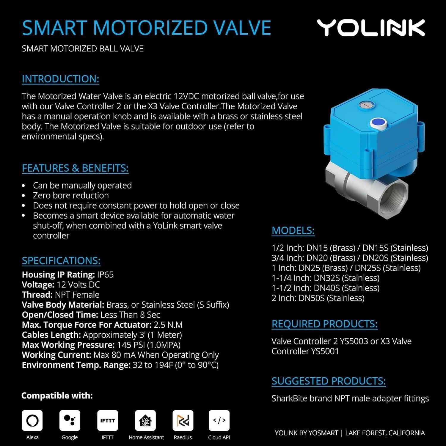 YoLink FlowSmart Control - Medidor de Agua Inteligente 1"