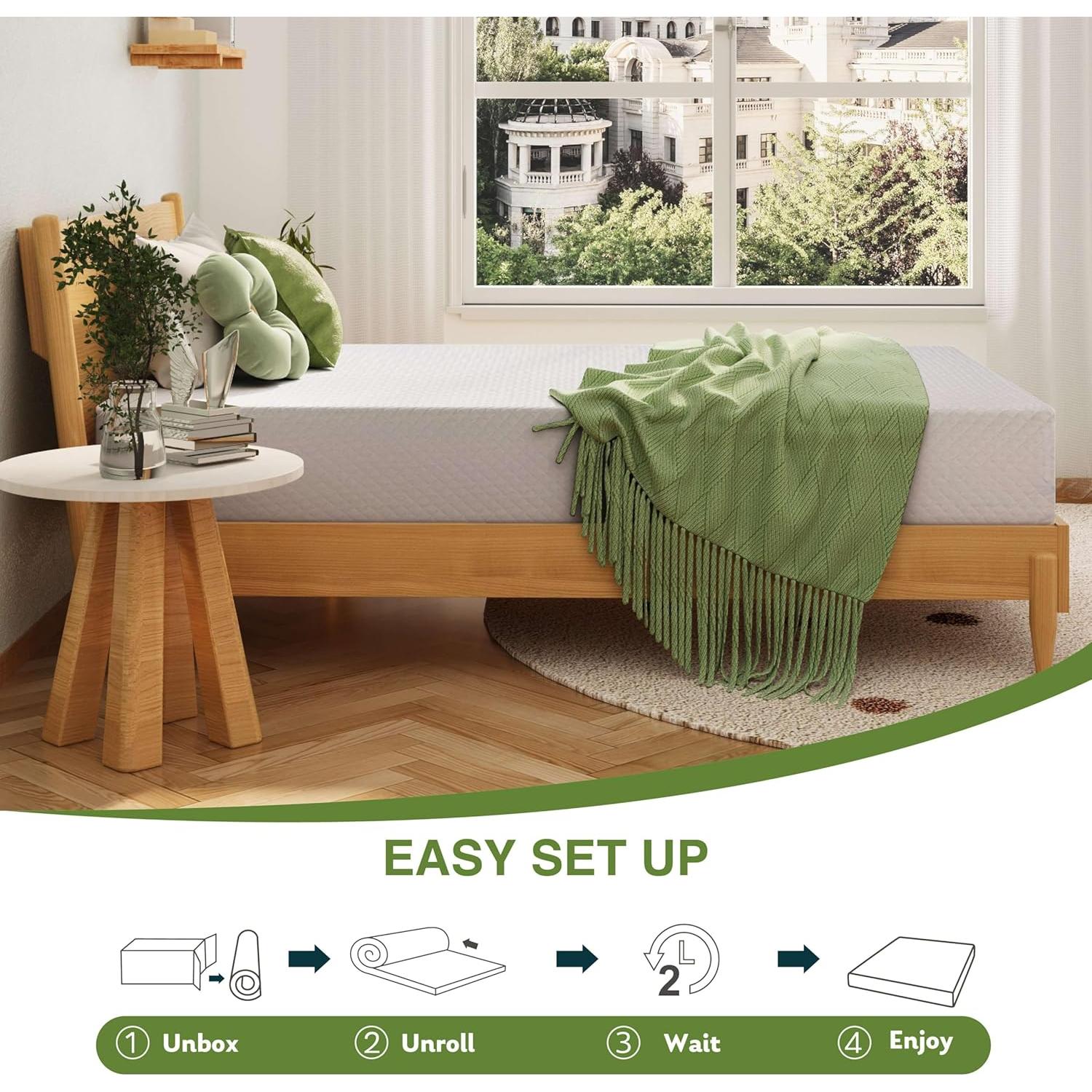 Colchón EGOHOME Espuma Viscoelástica 8" Completo Refrigerante