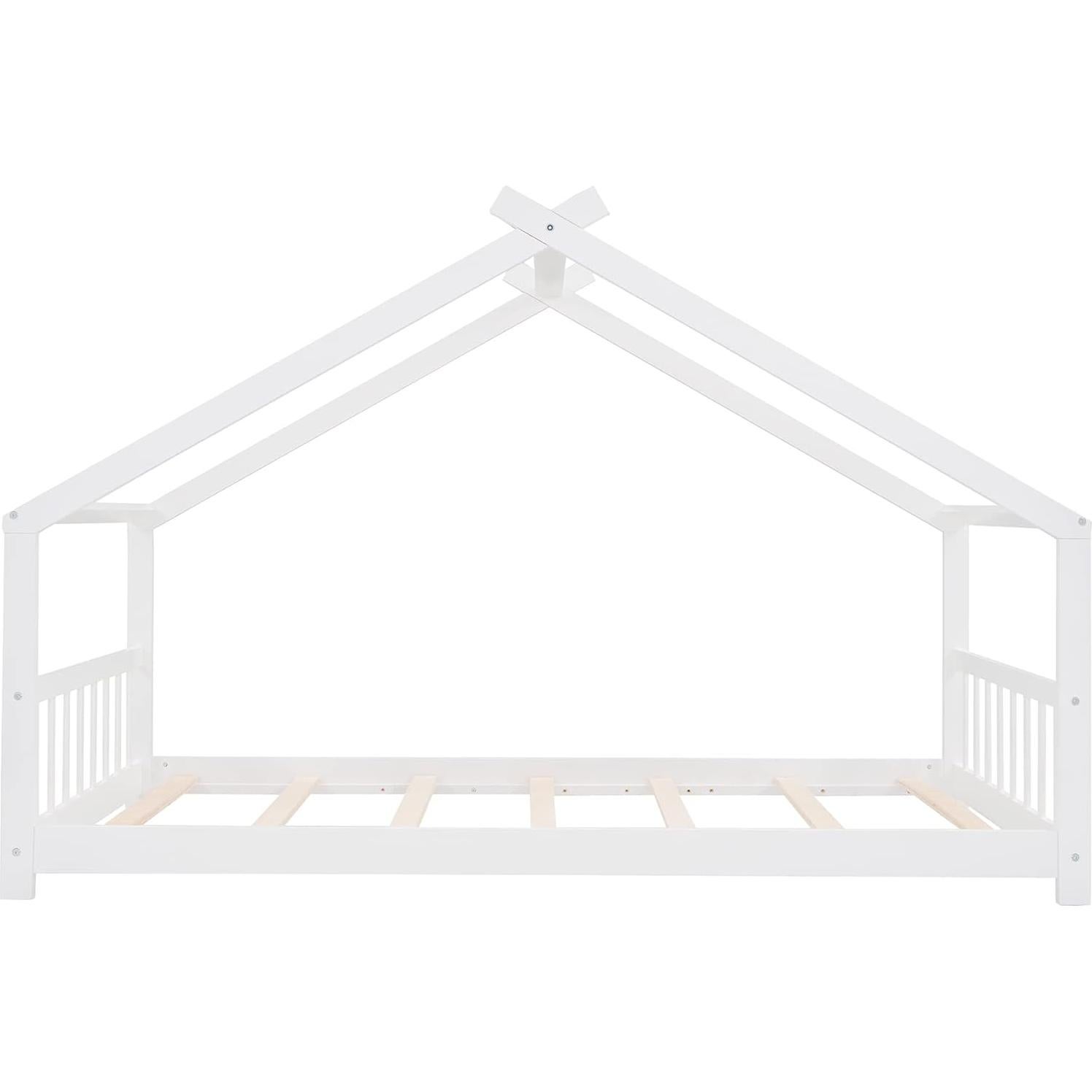 Cama Casa Individual Harper & Bright Designs Blanca para Niños