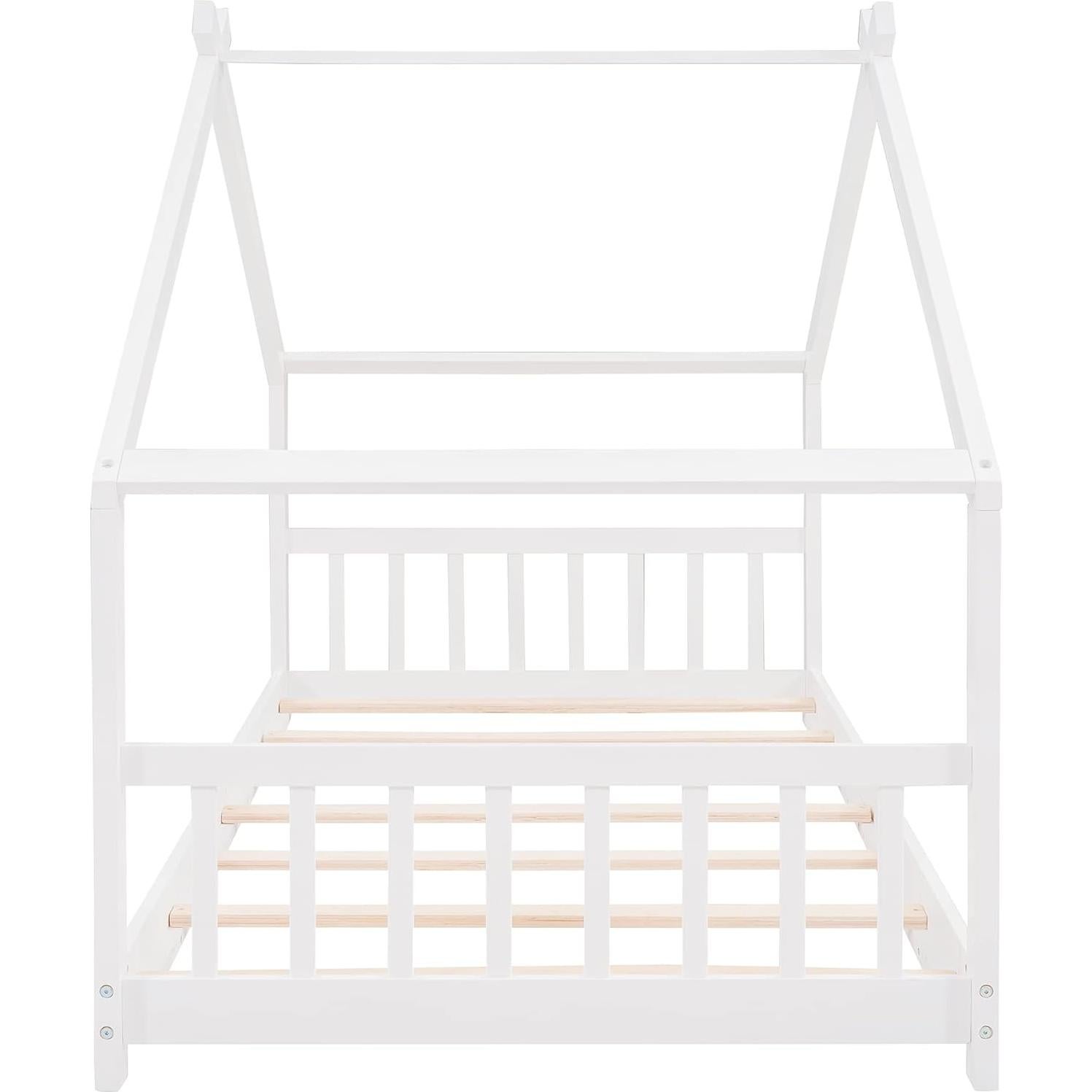 Cama Casa Individual Harper & Bright Designs Blanca para Niños