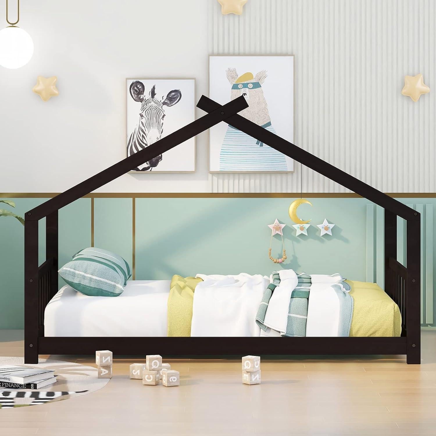 Marco de Cama Montessori Twin Bellemave de Madera Espresso