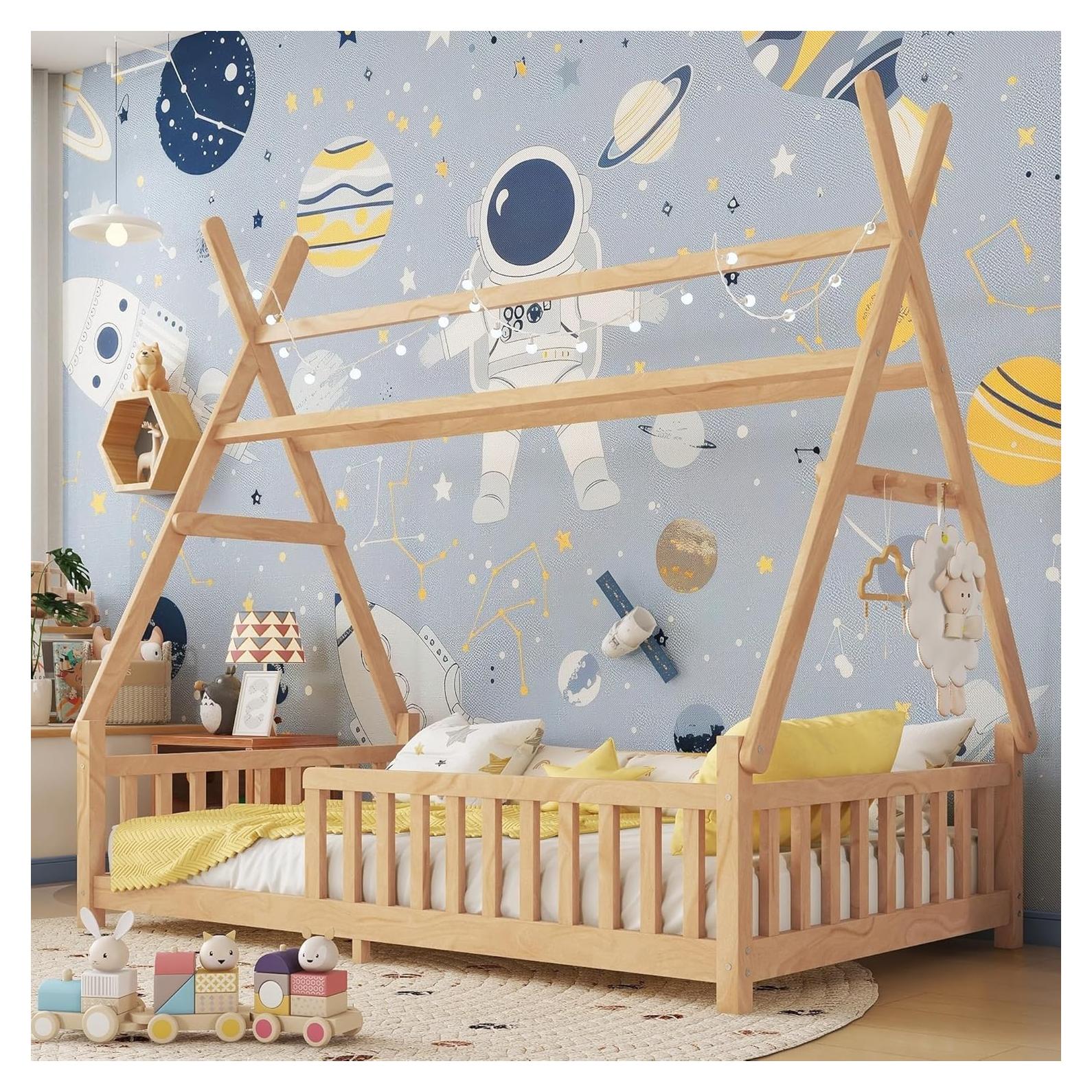 Cama Casa Twin Mirightone con Luces LED y Techo Removible