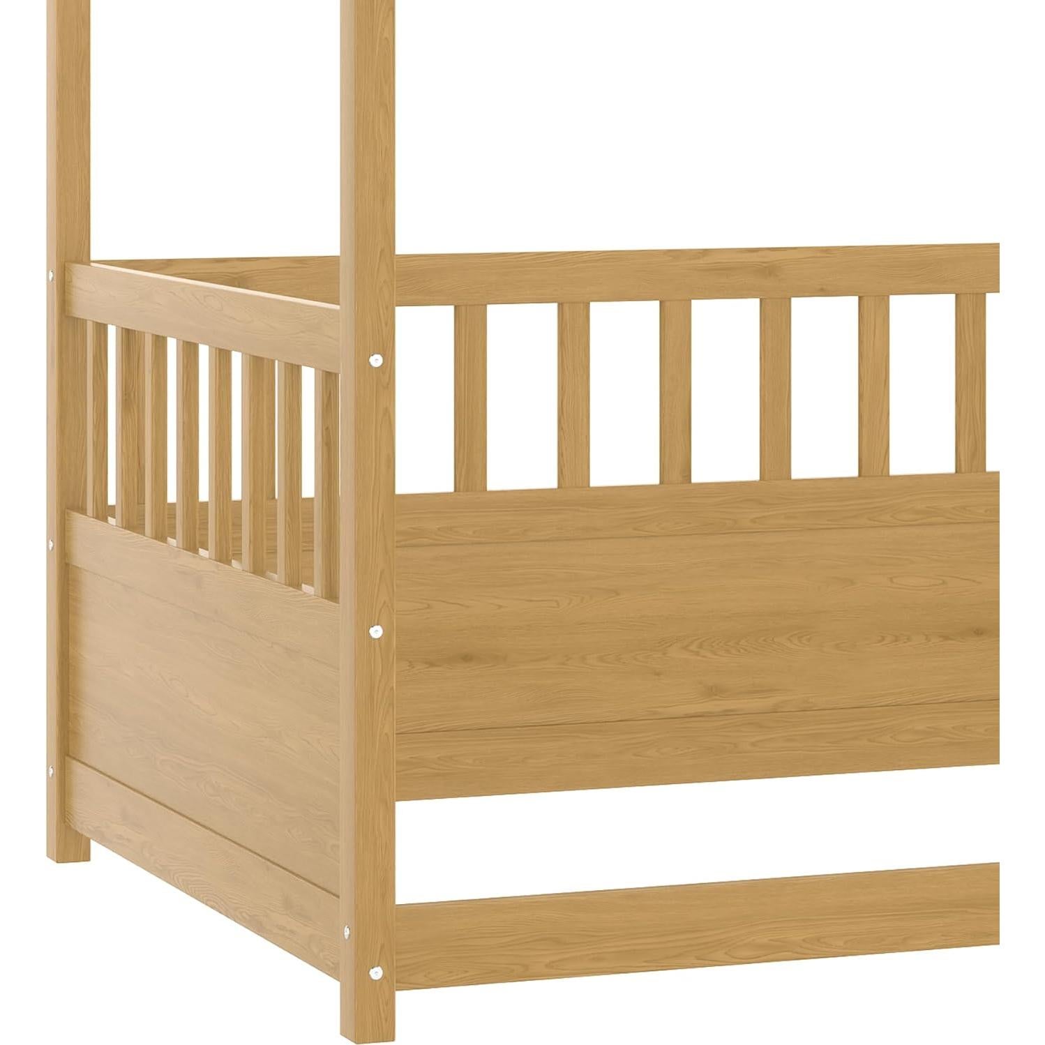 Cama Canopy Twin Bellemave con Barandillas y Alta Cerca