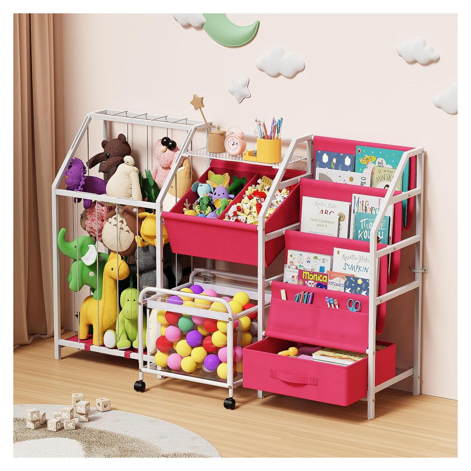 Estantería Infantil Rosa VORTULIUK 3 Niveles Almacenamiento Juguetes