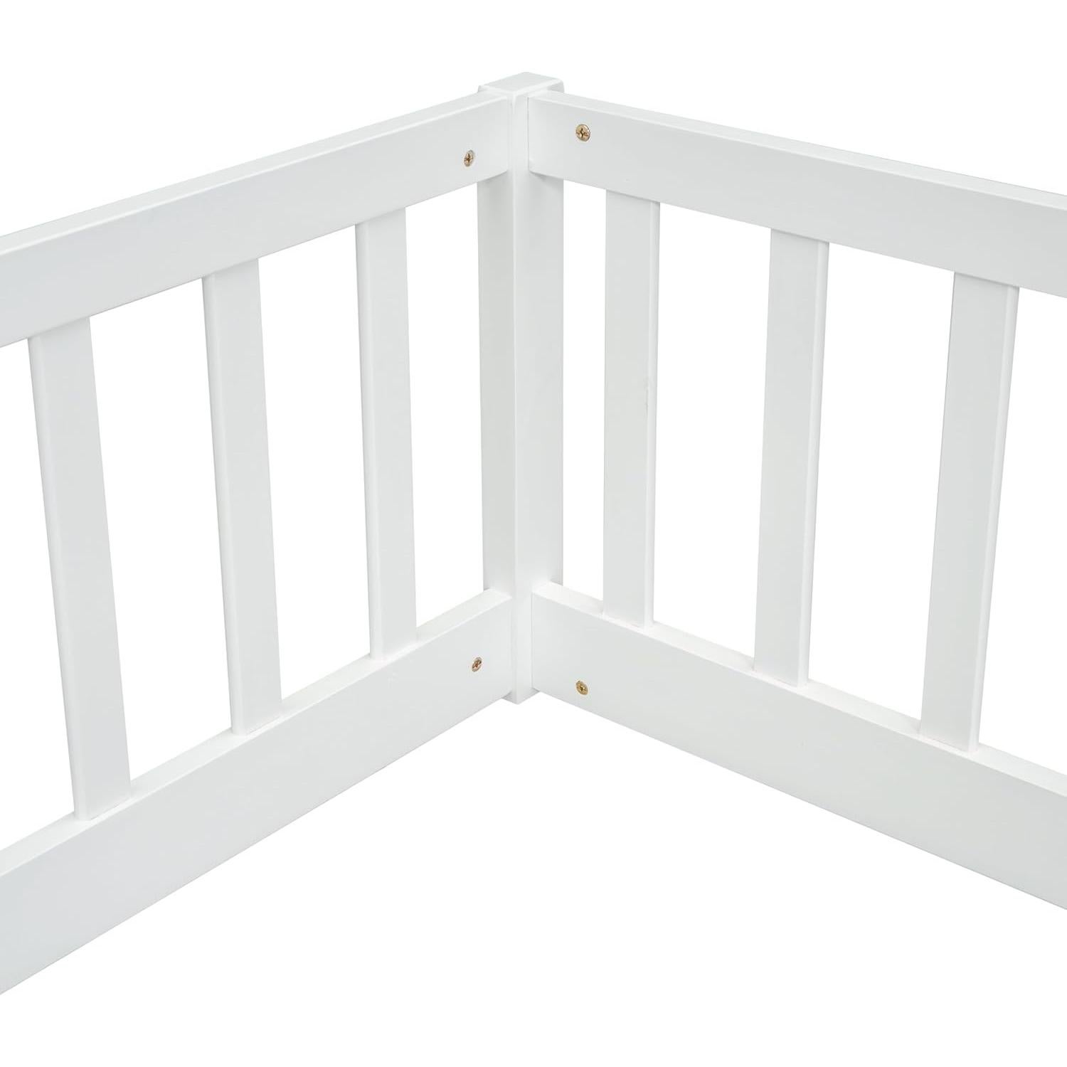 Cama de Piso Doble Twin PVWIIK con Barandillas de Seguridad