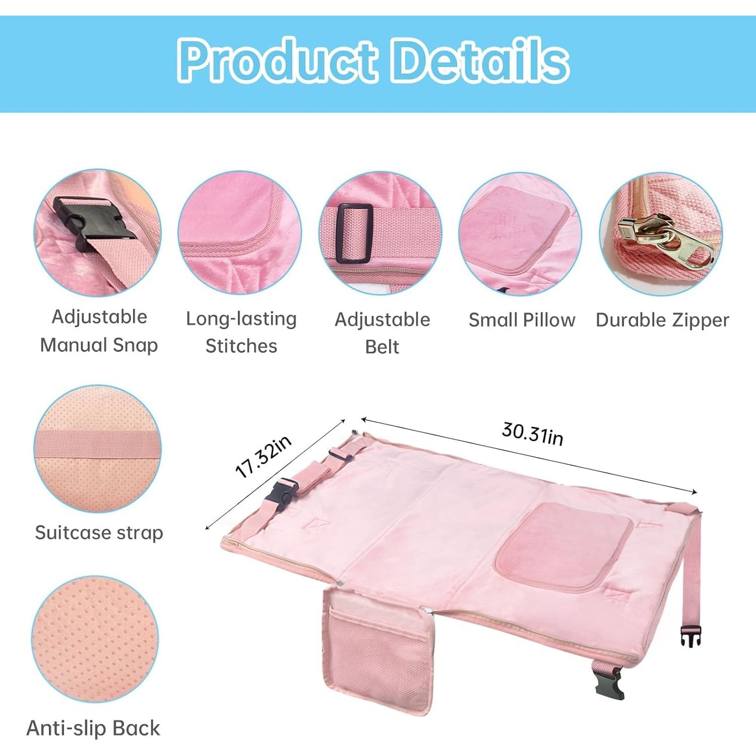 Cama de Viaje para Niños Zyphoria Rosa - Extensor de Asiento