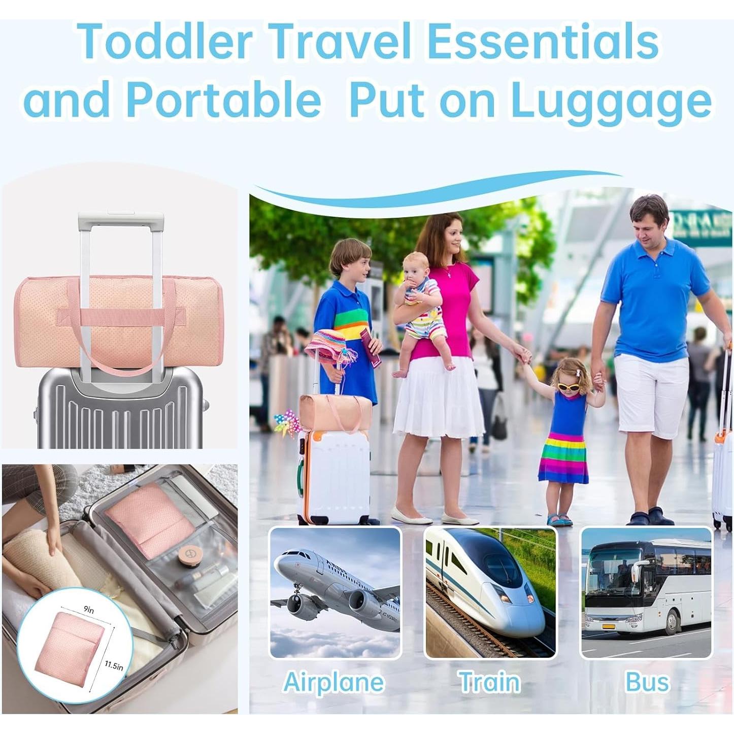 Cama de Viaje para Niños Zyphoria Rosa - Extensor de Asiento