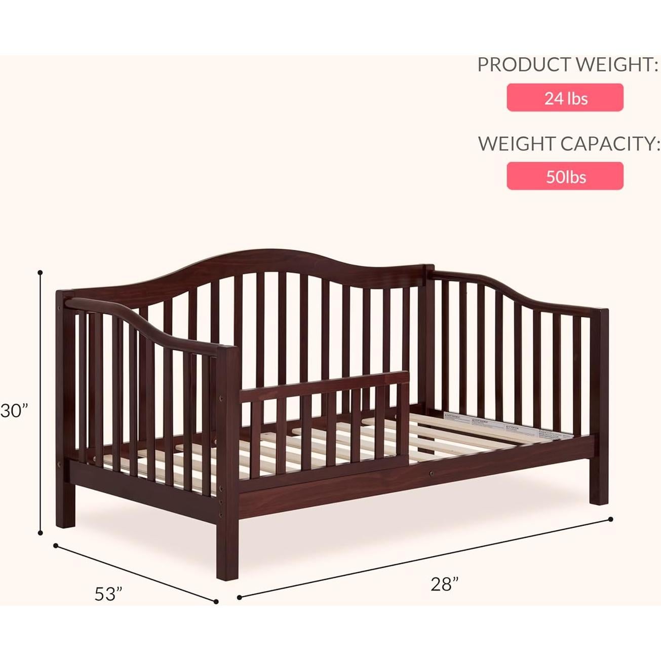 Cama de Día para Niños Dream On Me Austin Pino No Tóxico