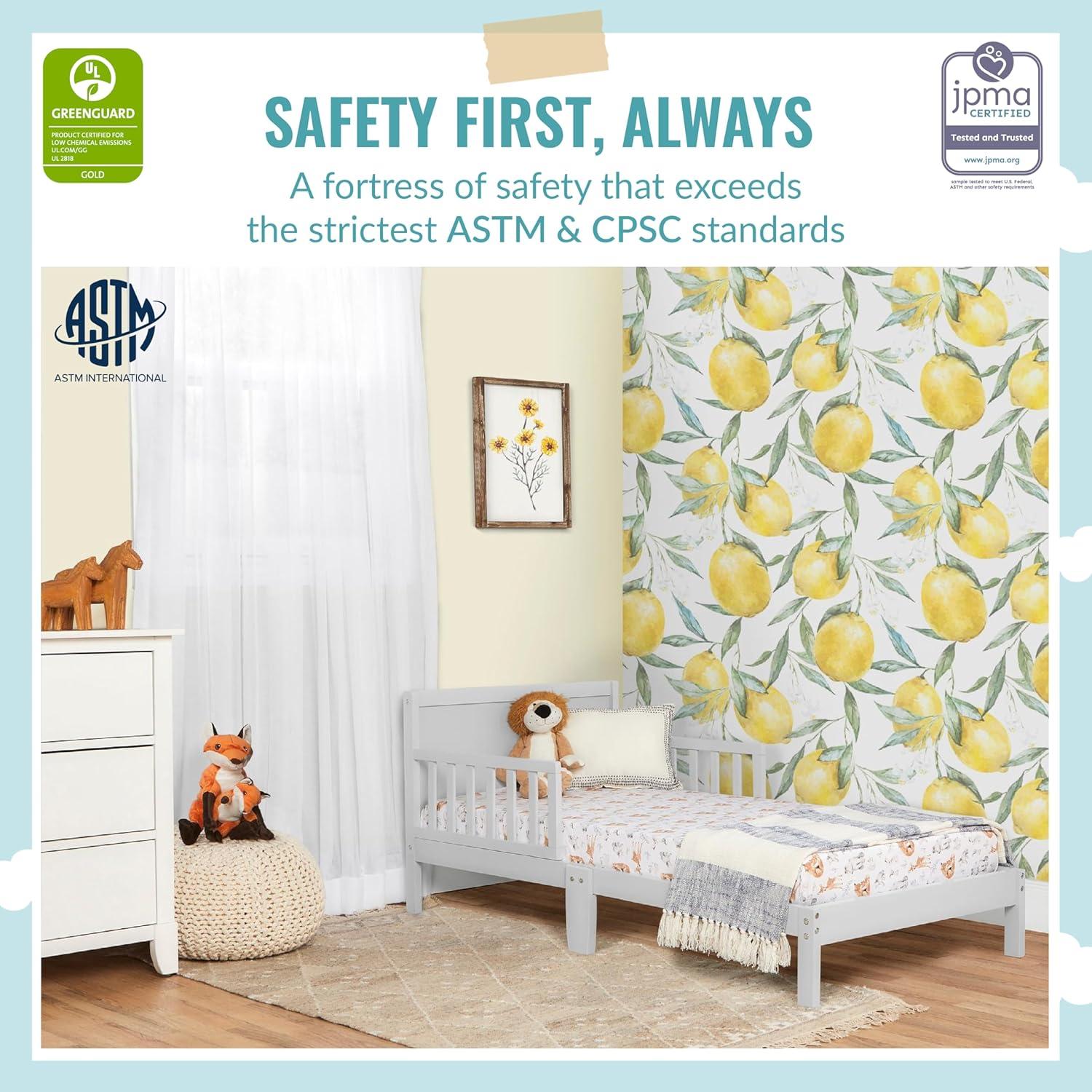 Cama para Niños Pequeños Dream On Me Brookside Gris Piedra