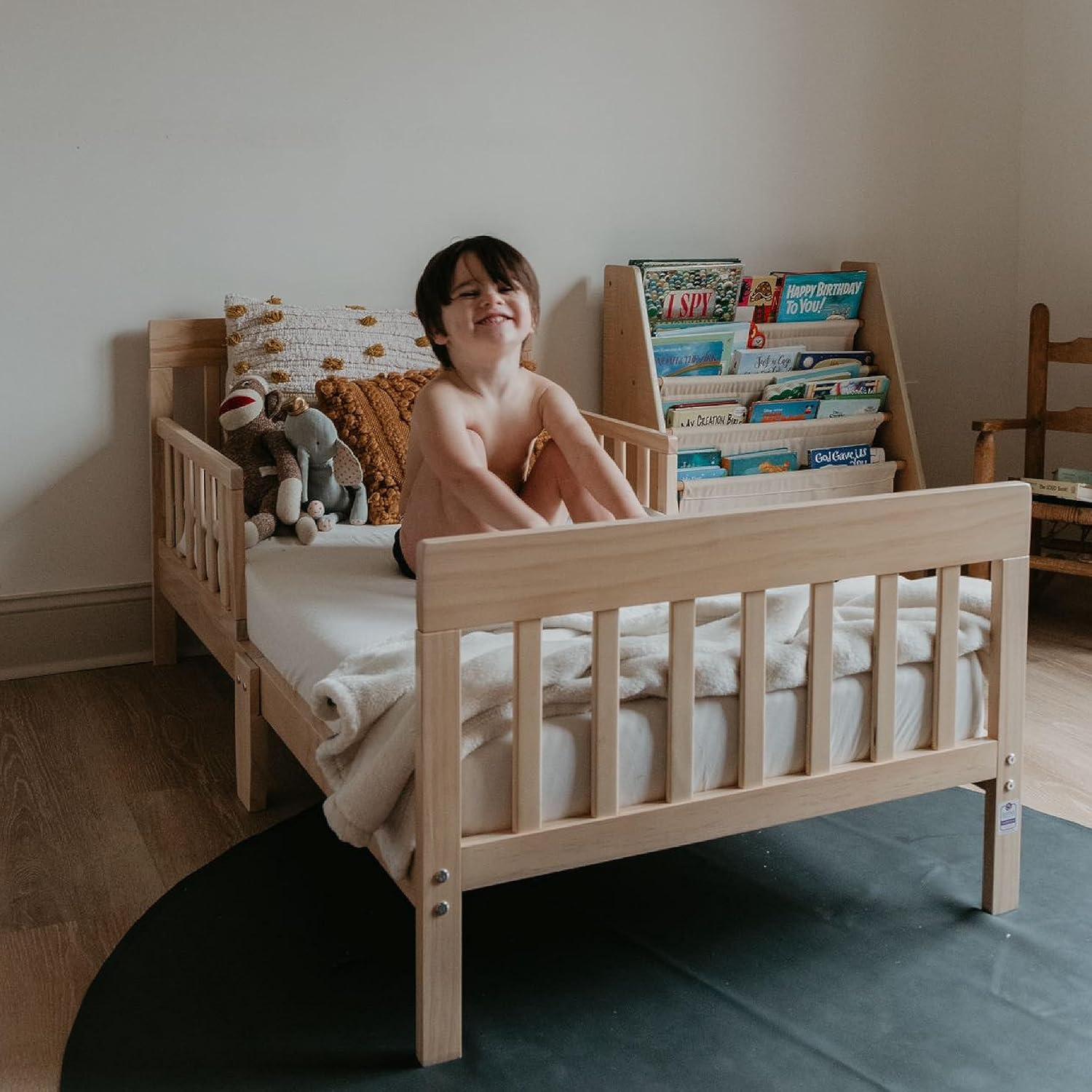 Cama para Niños Pequeños Dream On Me Finn Roble Blanco 135x76cm