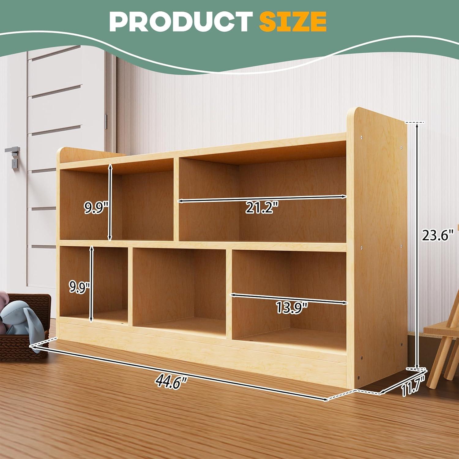 Estante Montessori de Madera Abeto 5 Secciones 113x30x60 cm