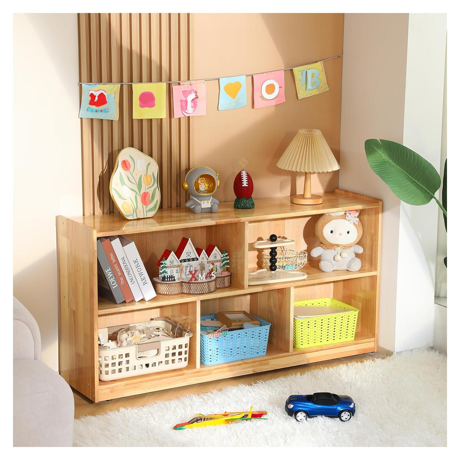 Estante Montessori Houseables 5 Secciones Madera Roble 128.9cm