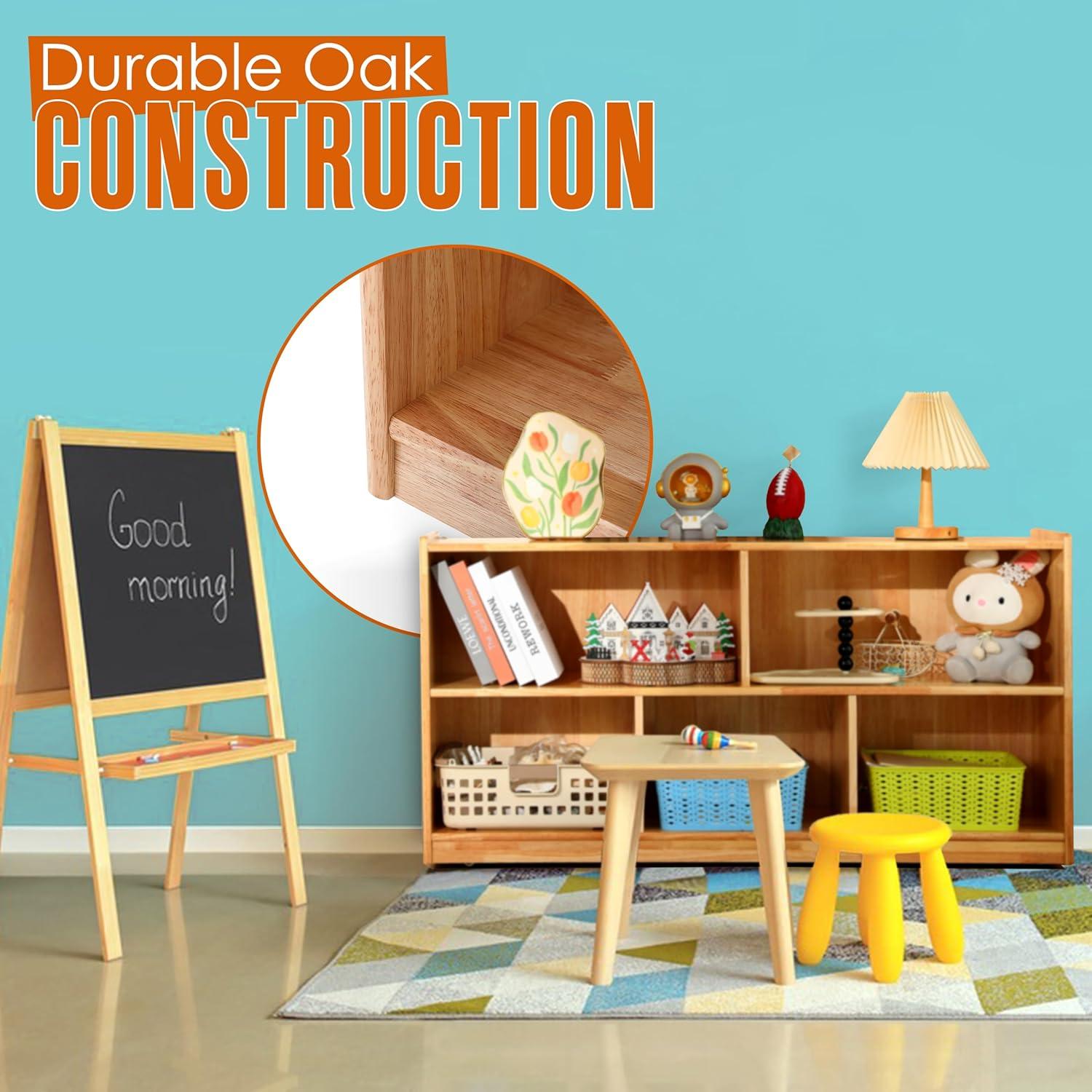 Estante Montessori Houseables 5 Secciones Madera Roble 128.9cm