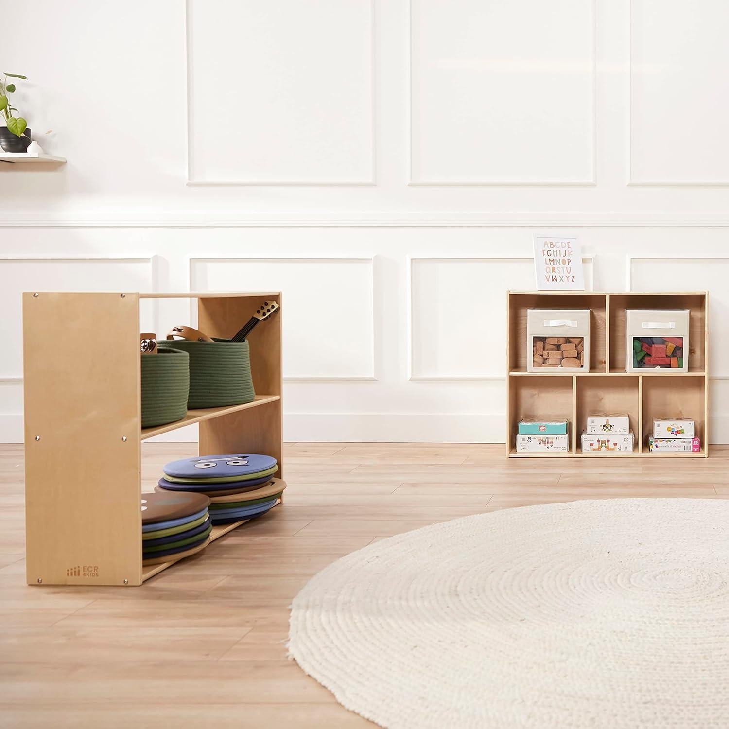 Armario de Almacenamiento ECR4Kids Streamline 2 Estantes Natural