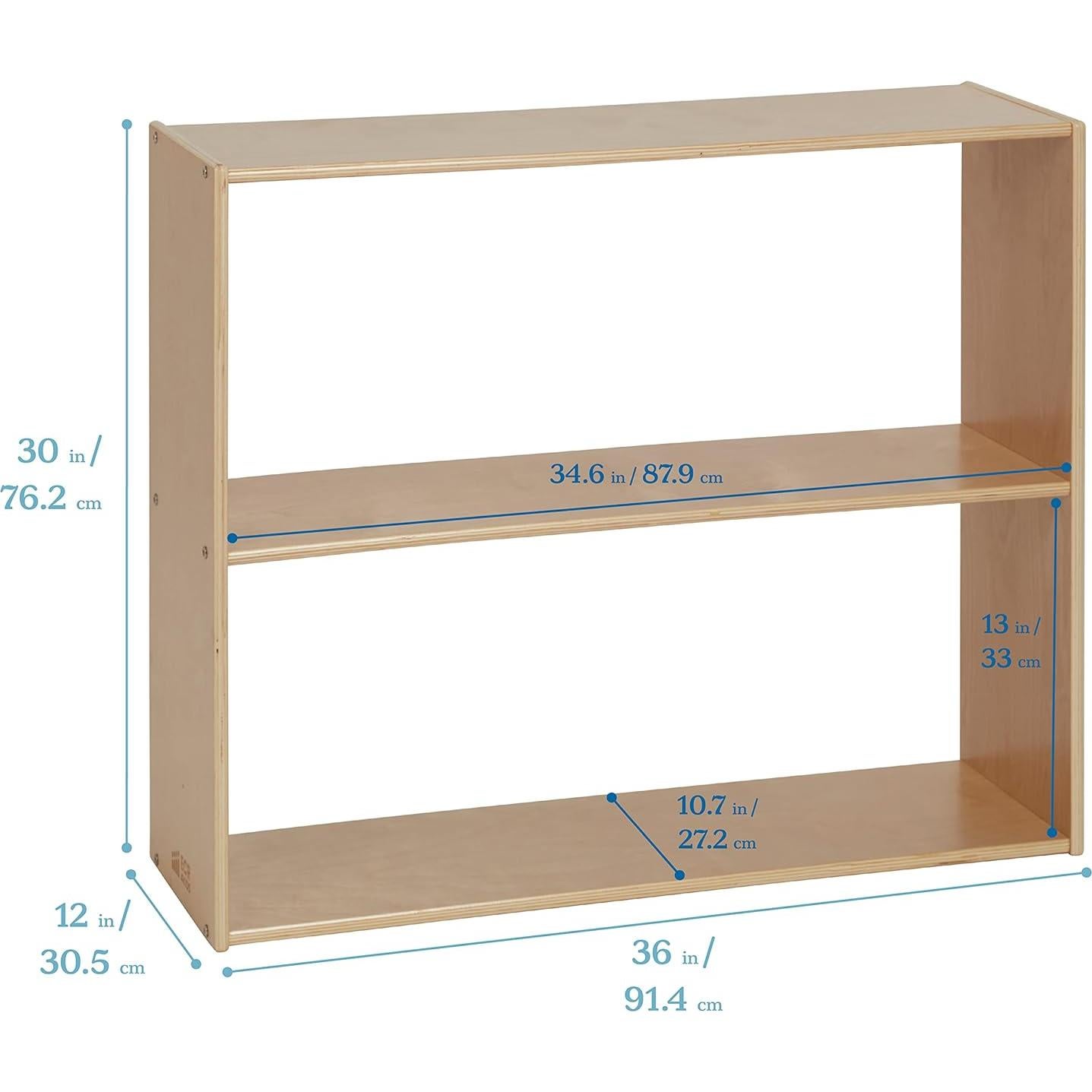 Armario de Almacenamiento ECR4Kids Streamline 2 Estantes Natural