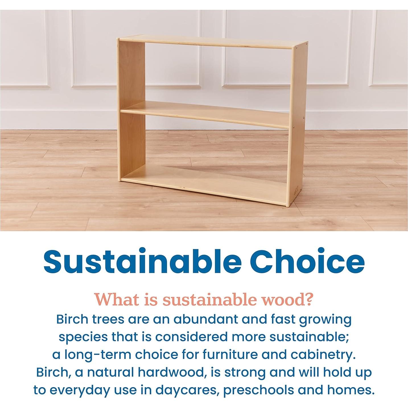 Armario de Almacenamiento ECR4Kids Streamline 2 Estantes Natural