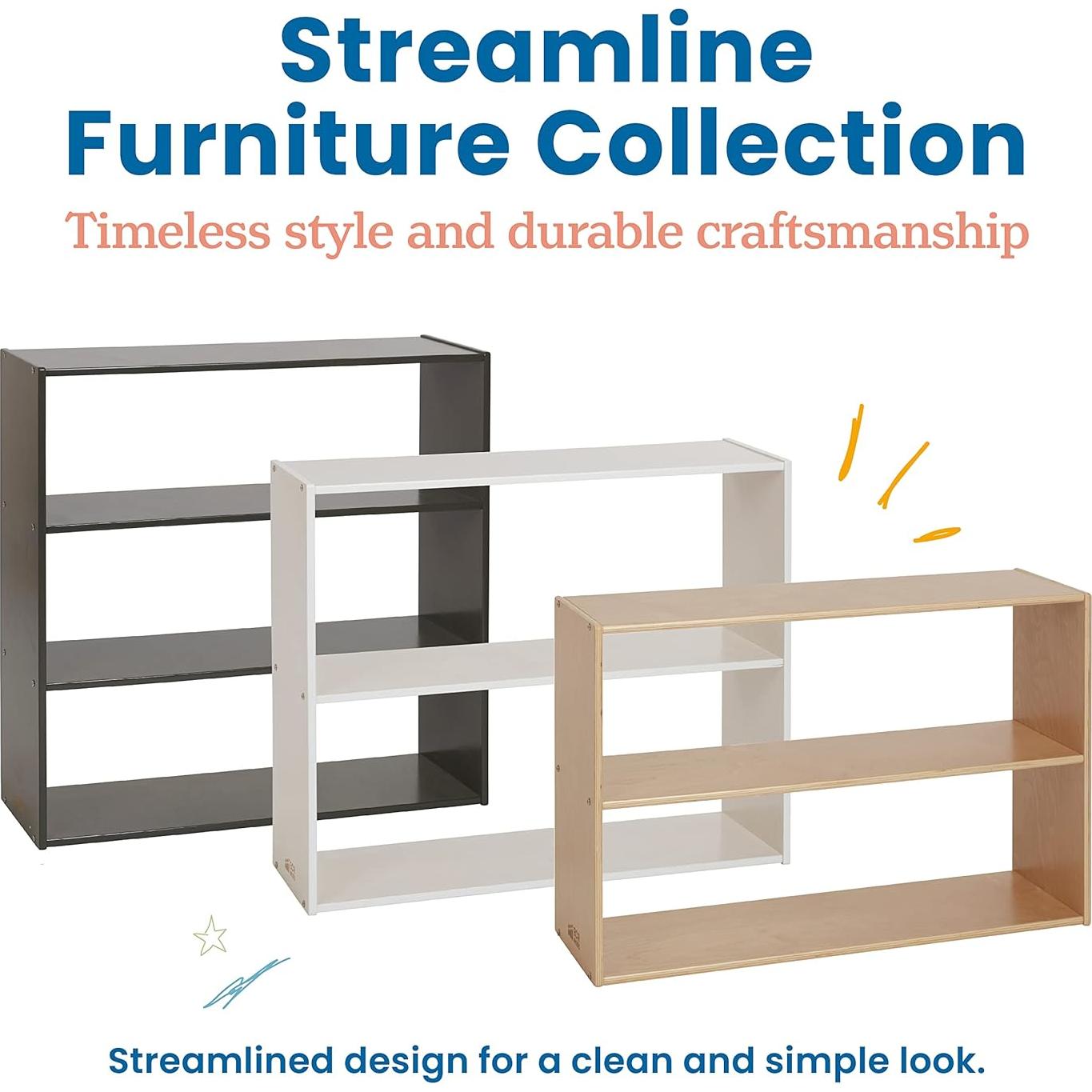 Armario de Almacenamiento ECR4Kids Streamline 2 Estantes Natural