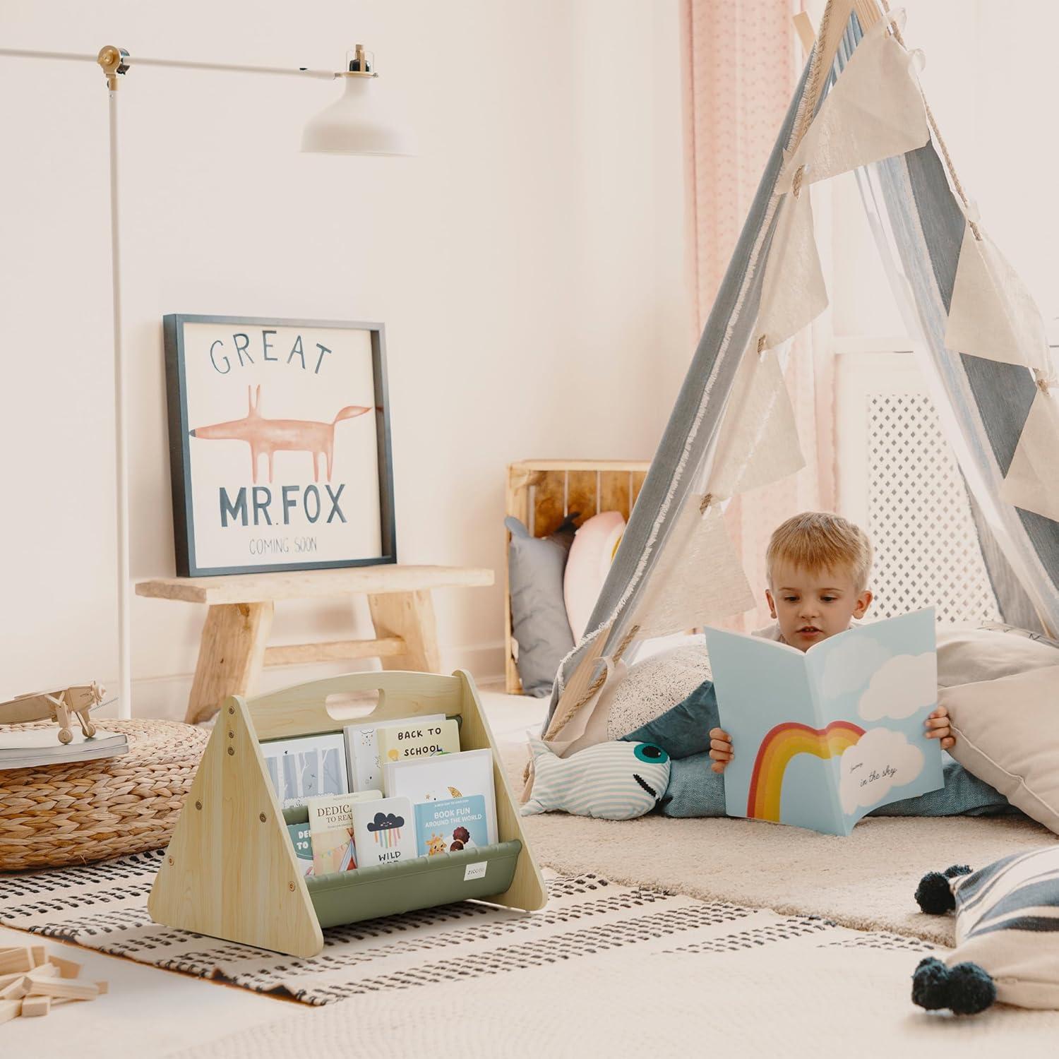 Estantería Montessori ZICOTO Salvia para Niños 45x34 cm