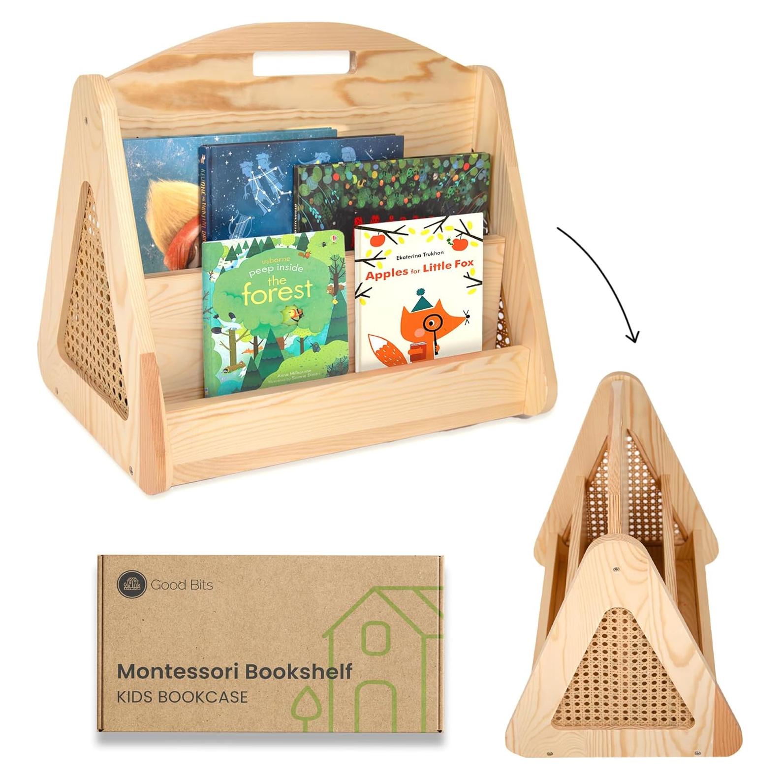 Estantería Montessori Doble Cara Good Bits Rattan Natural