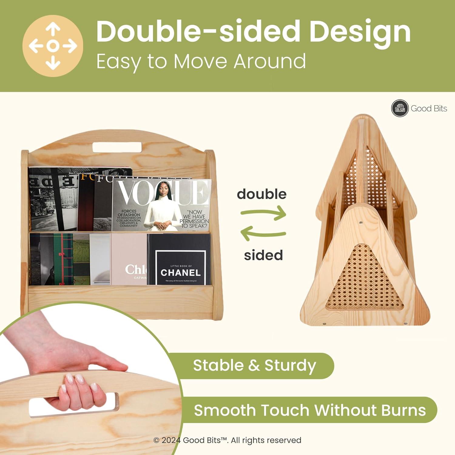 Estantería Montessori Doble Cara Good Bits Rattan Natural