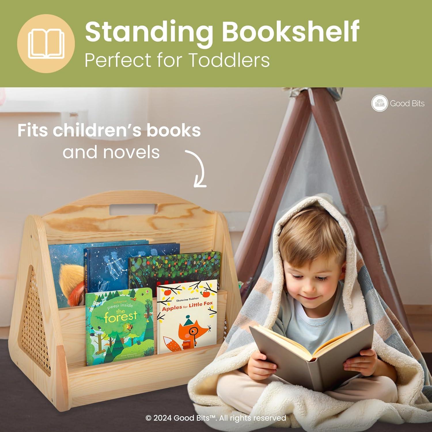 Estantería Montessori Doble Cara Good Bits Rattan Natural