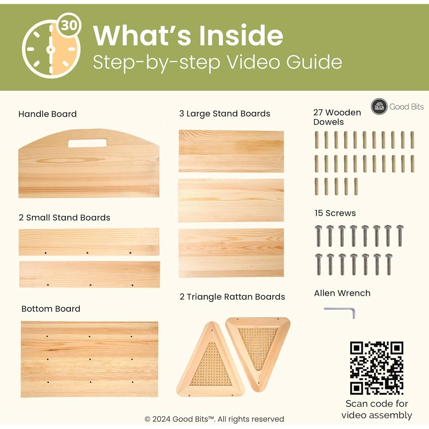 Estantería Montessori Doble Cara Good Bits Rattan Natural