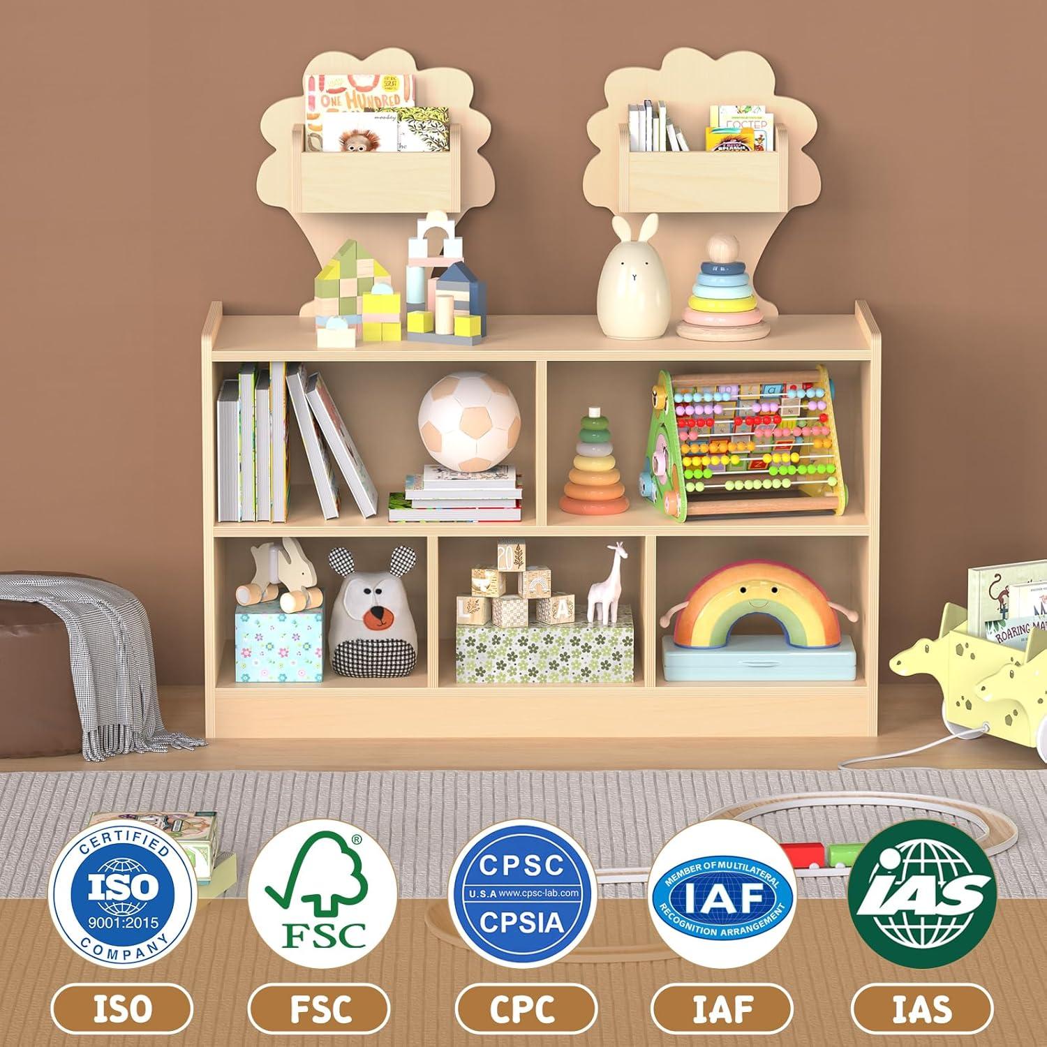 Estante Montessori Acenova 7 Compartimentos Madera Abedul