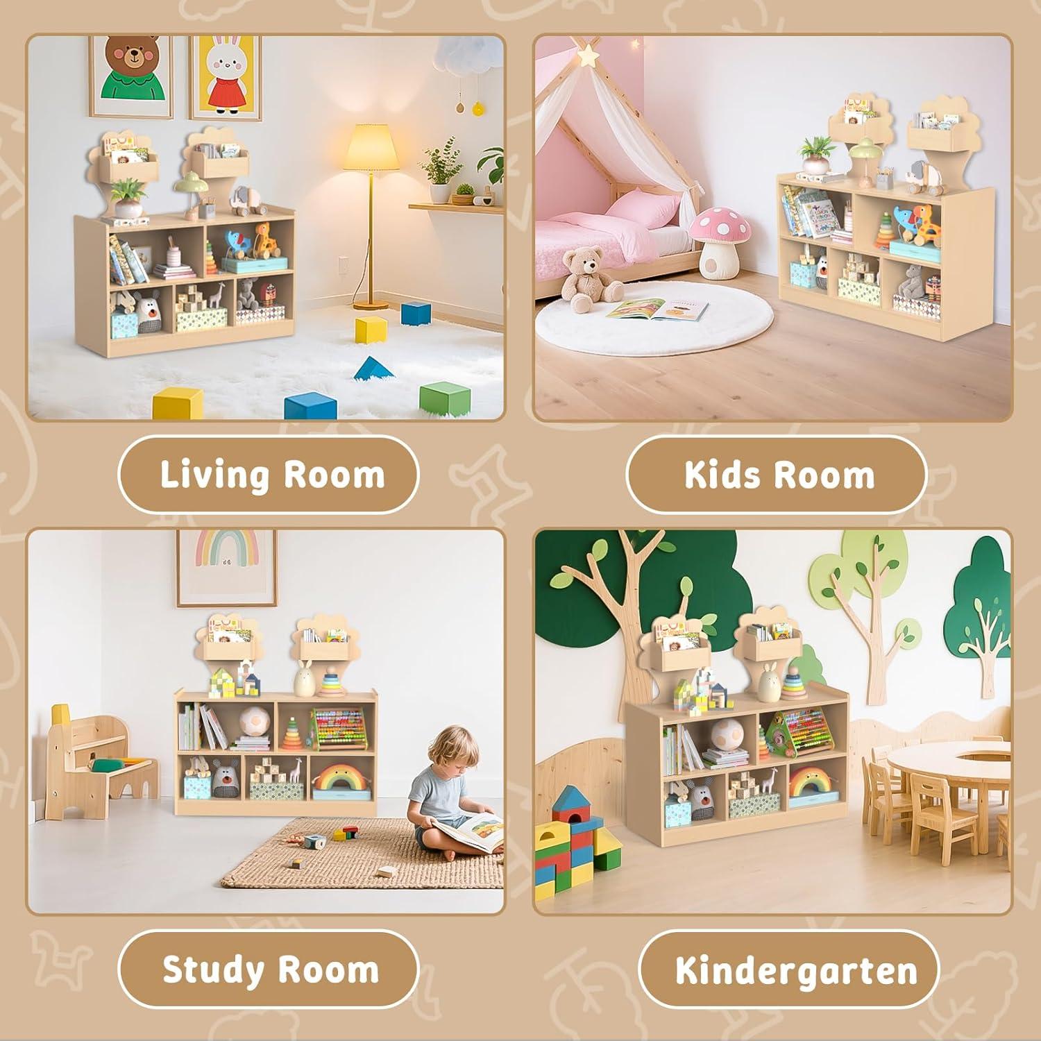 Estante Montessori Acenova 7 Compartimentos Madera Abedul