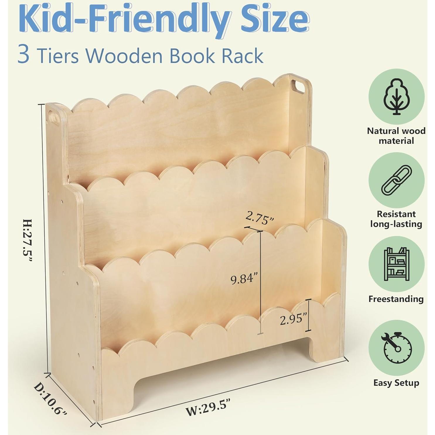 Estantería Infantil Tohiasen de Madera 3 Niveles Montessori